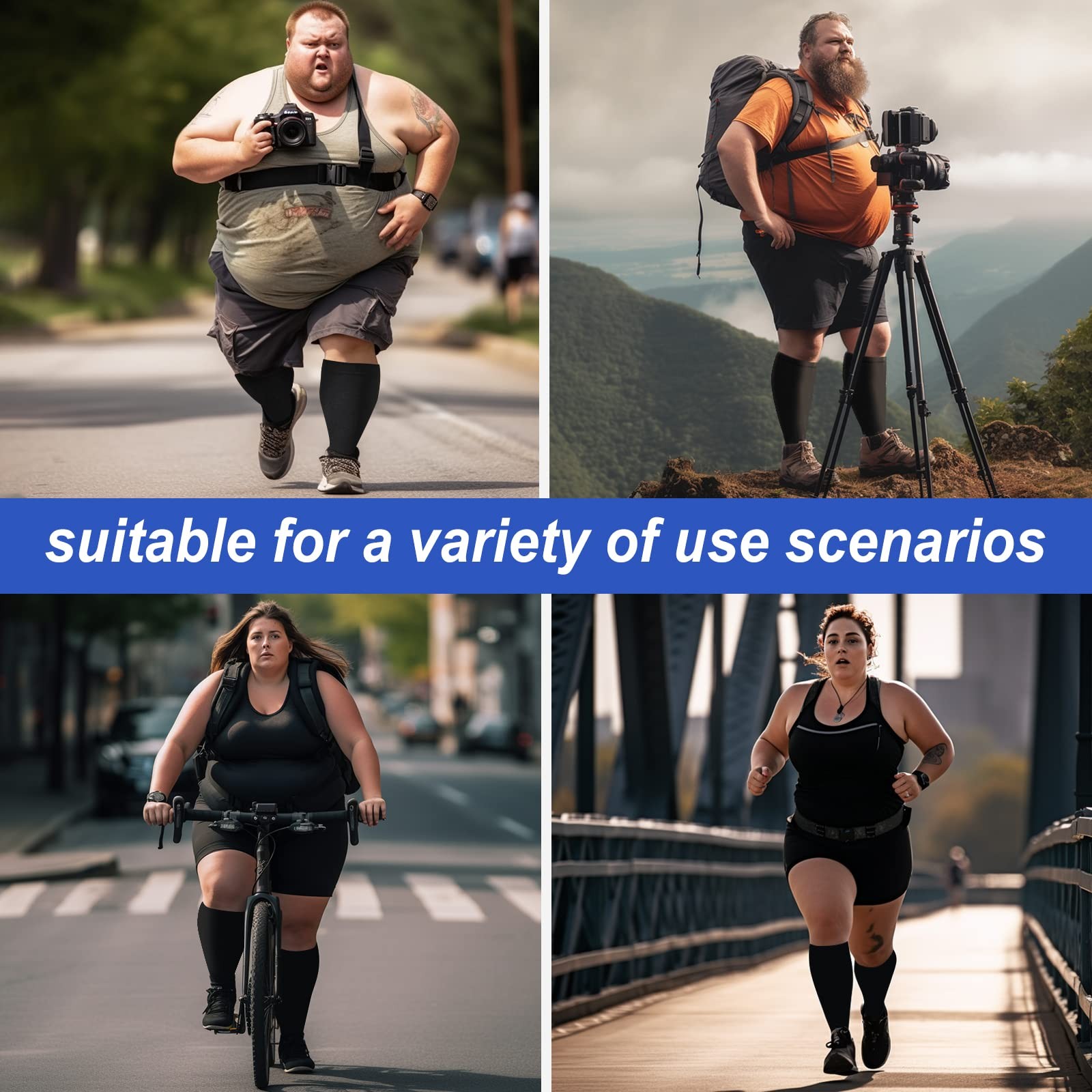 Plus Size Compression Socks: Wide Calf Compression Stockings for Men Women – …