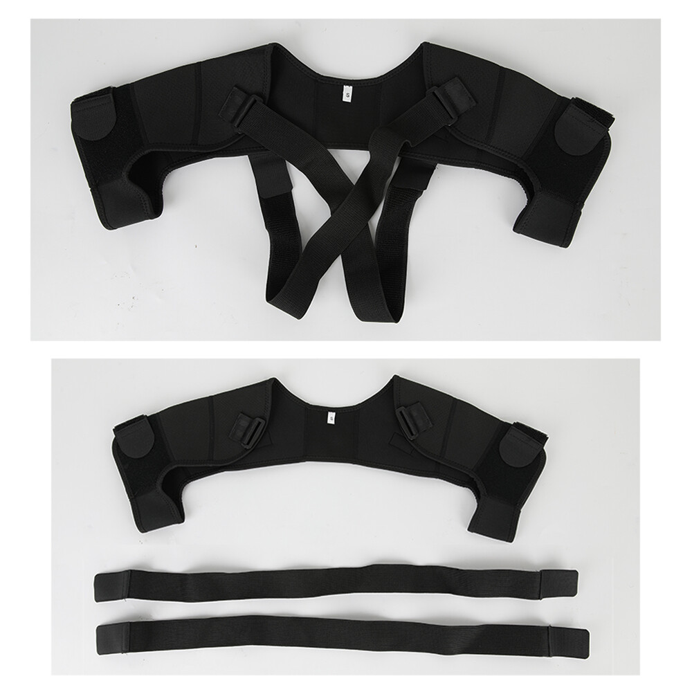 2PCS Adjustable Double Shoulder Support Brace Strap Wrap Neoprene Protector US