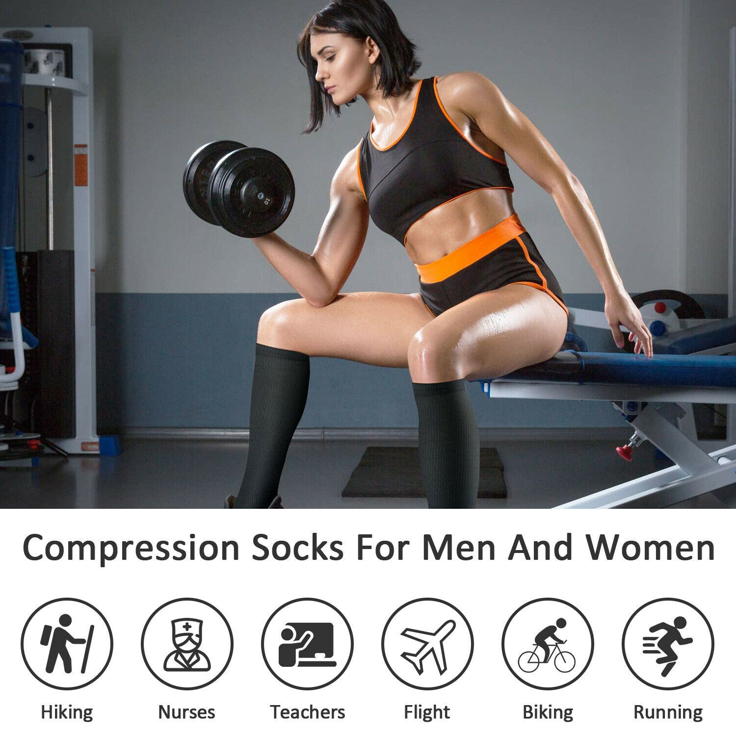 3 Pairs Copper Compression Socks For Knee High 20-30mmHg Energy Support Recover