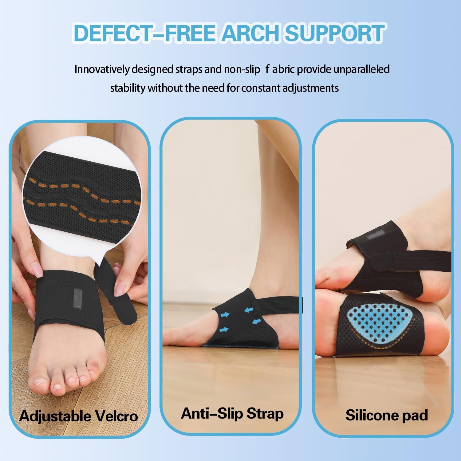 Arch Support Brace Pair Compression Sleeves for Flat Feet Plantar Relief