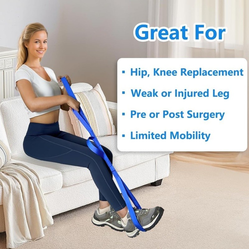 Multi-Loop Handle Leg Lifter 42 Inch Durable Strap Mobility Aid Recovery New