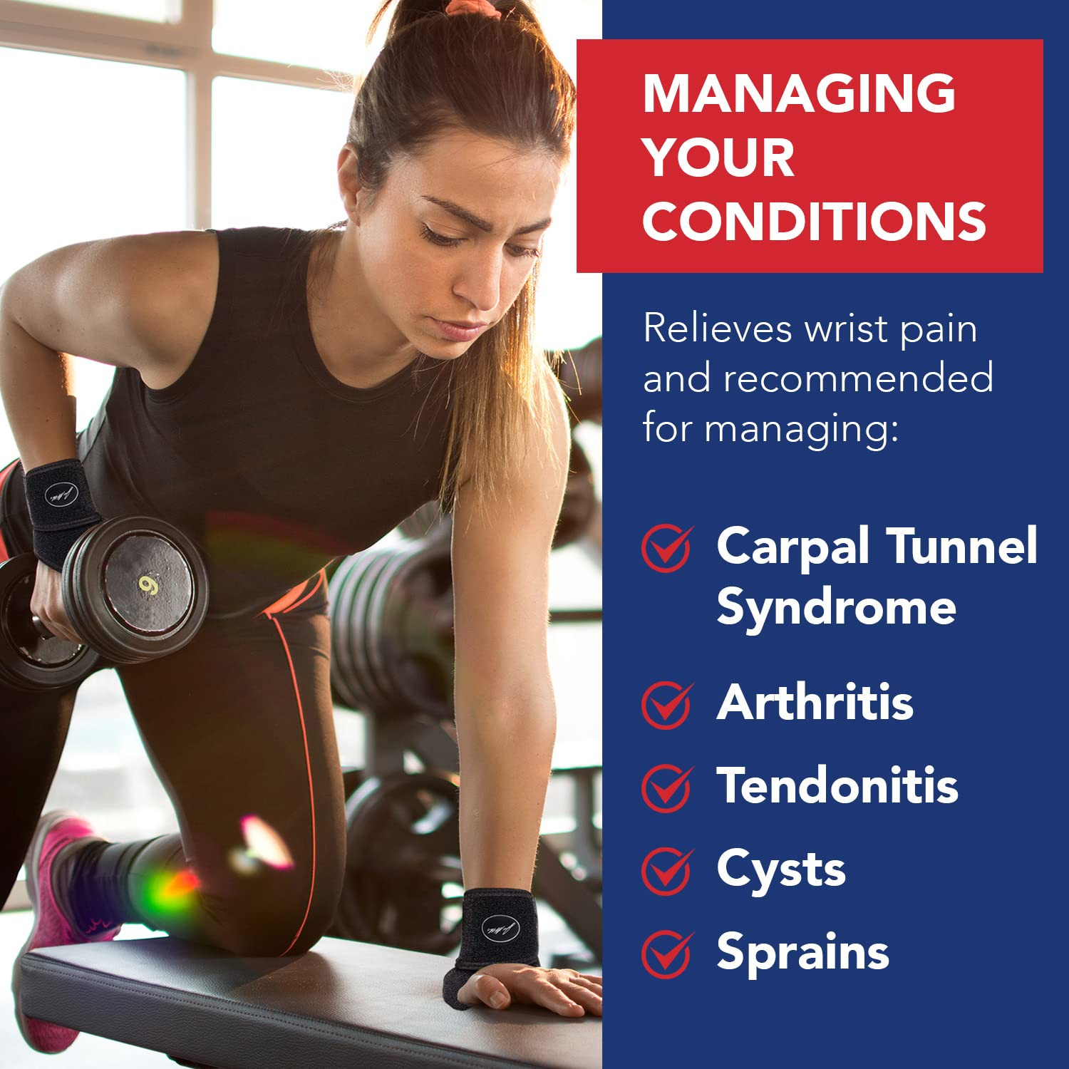 Doctor Developed Wrist Brace, Wrist Wraps for Carpal Tunnel Arthritis, Tendoniti