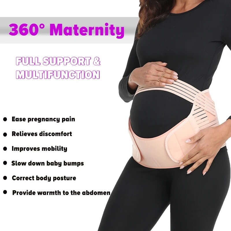 Pregnant Women Waist Trainer Maternity 3 In 1 Belly Lumbar Support Belt Bands US