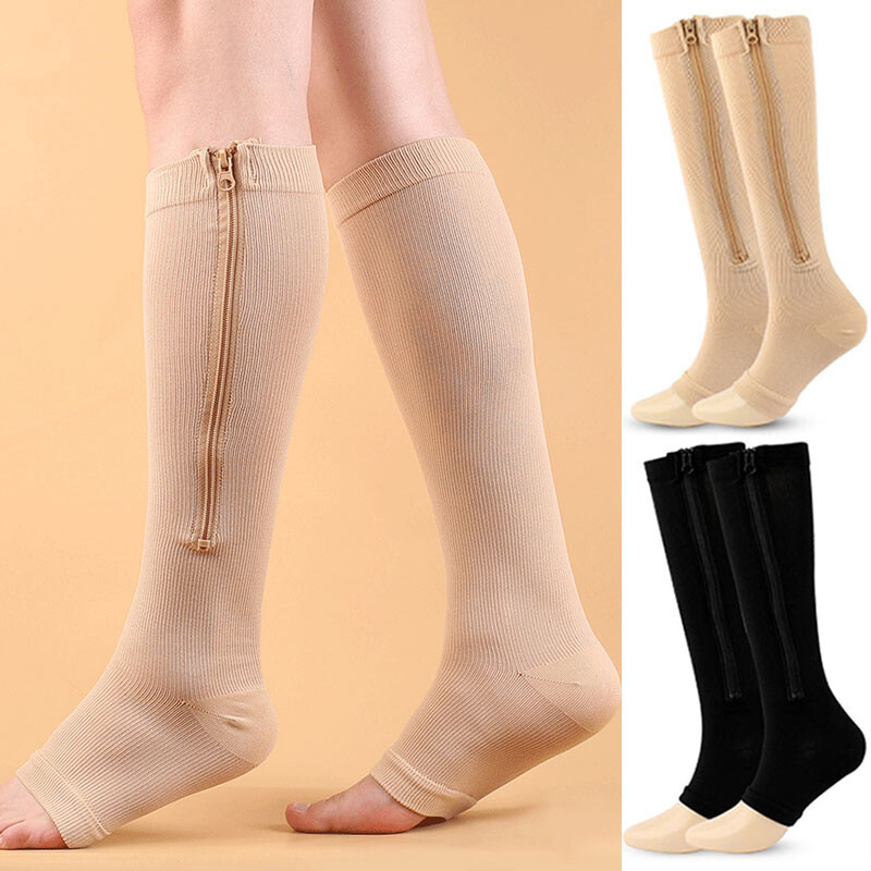 Medical Compression Stockings Sports Pressure Zipper Support Varicose Vein Socks
