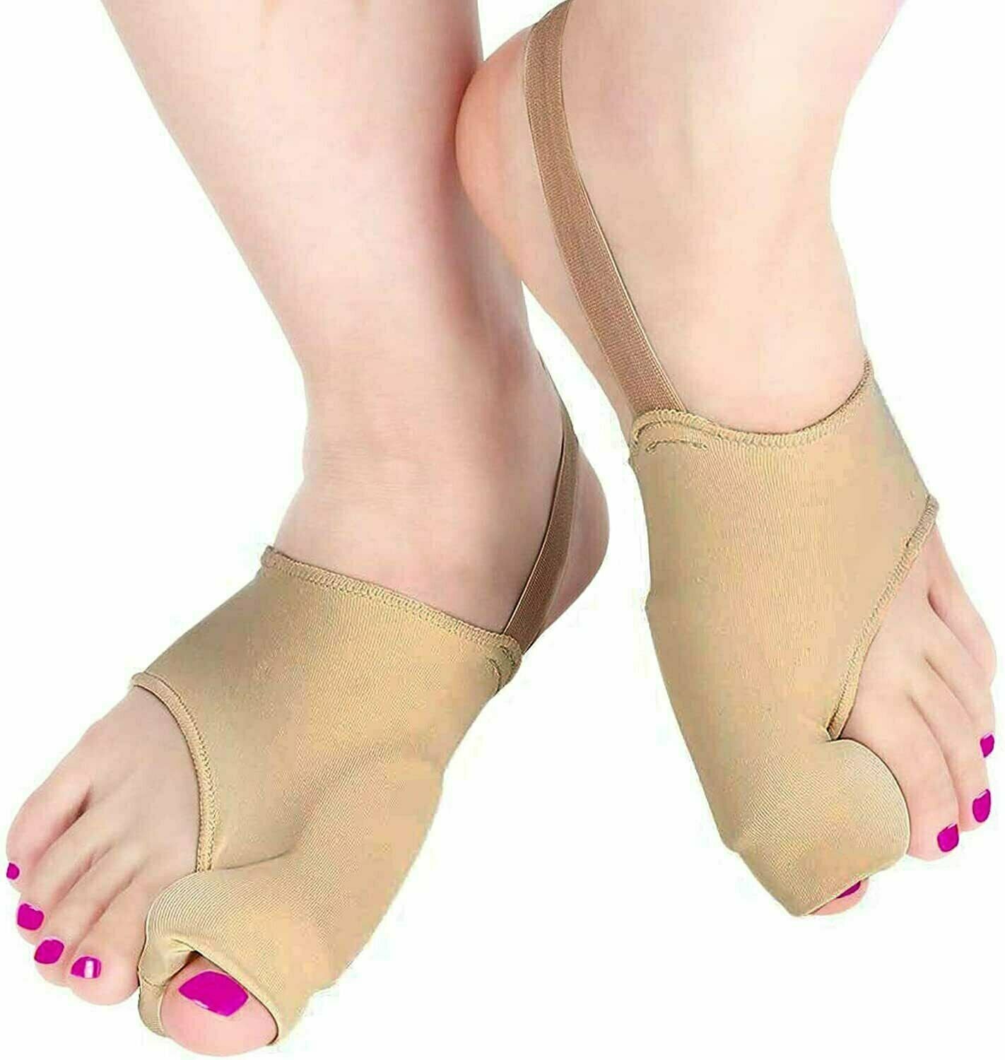 Bunion Corrector and Orthopedic Pain Relief Gel Pad Toe Separators w/ Heel Bands