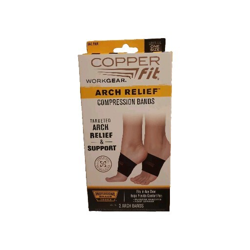 Copper Fit Arch Relief Compression Bands, Professional Grade Plantar Fascitis