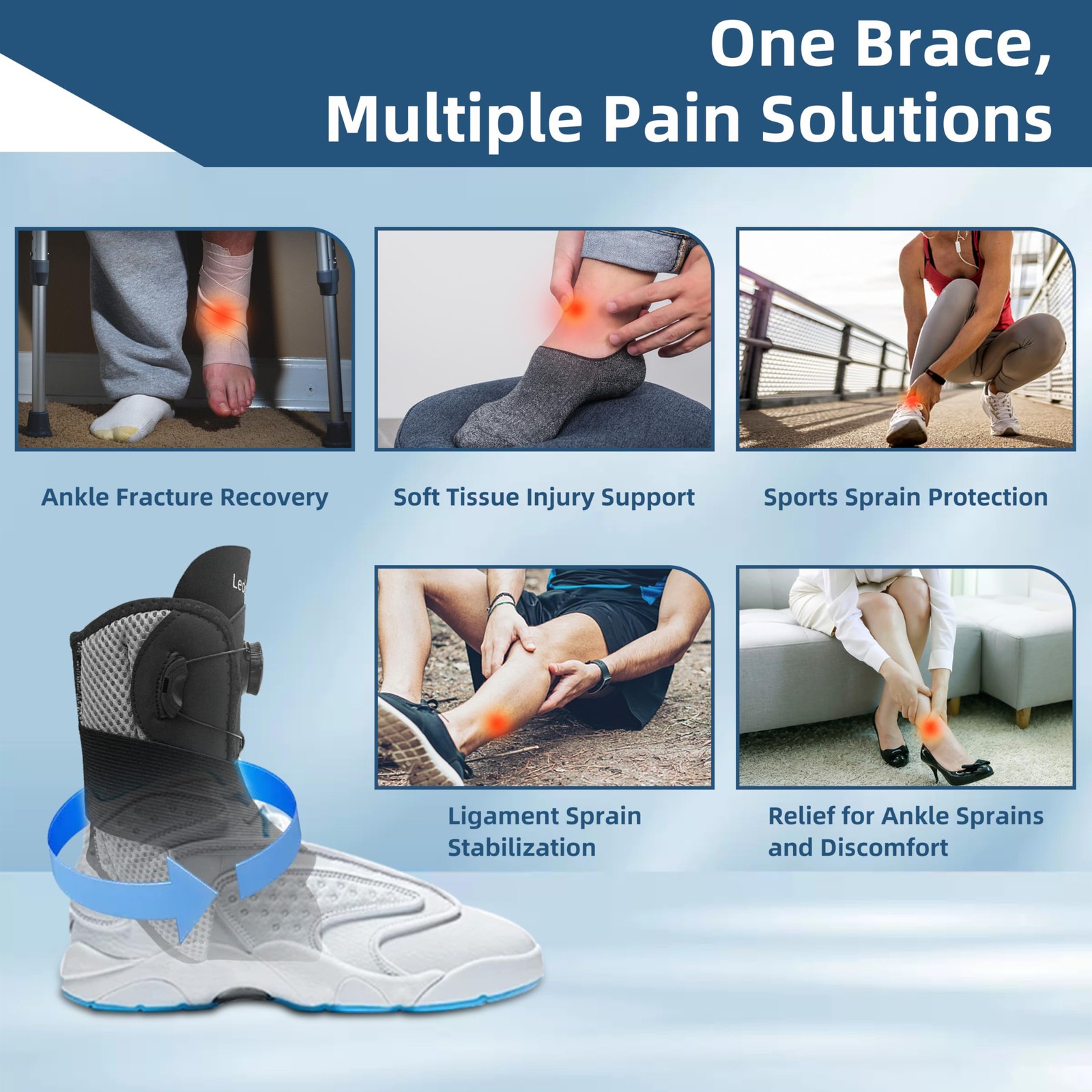 LedoTorMedics Ankle Brace for Running and Sports- Lightweight Breathable Ankle