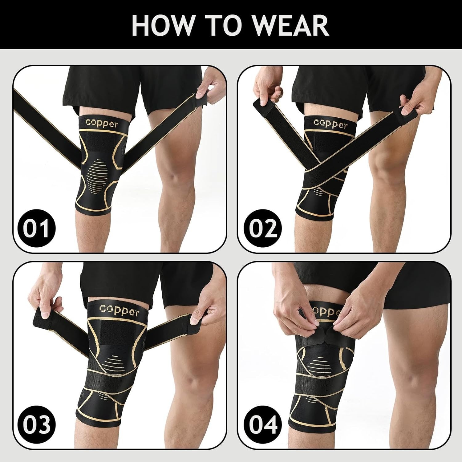 Knee Brace Support Sleeve for Arthritic Knee Pain Running Workout 2 Pack Large