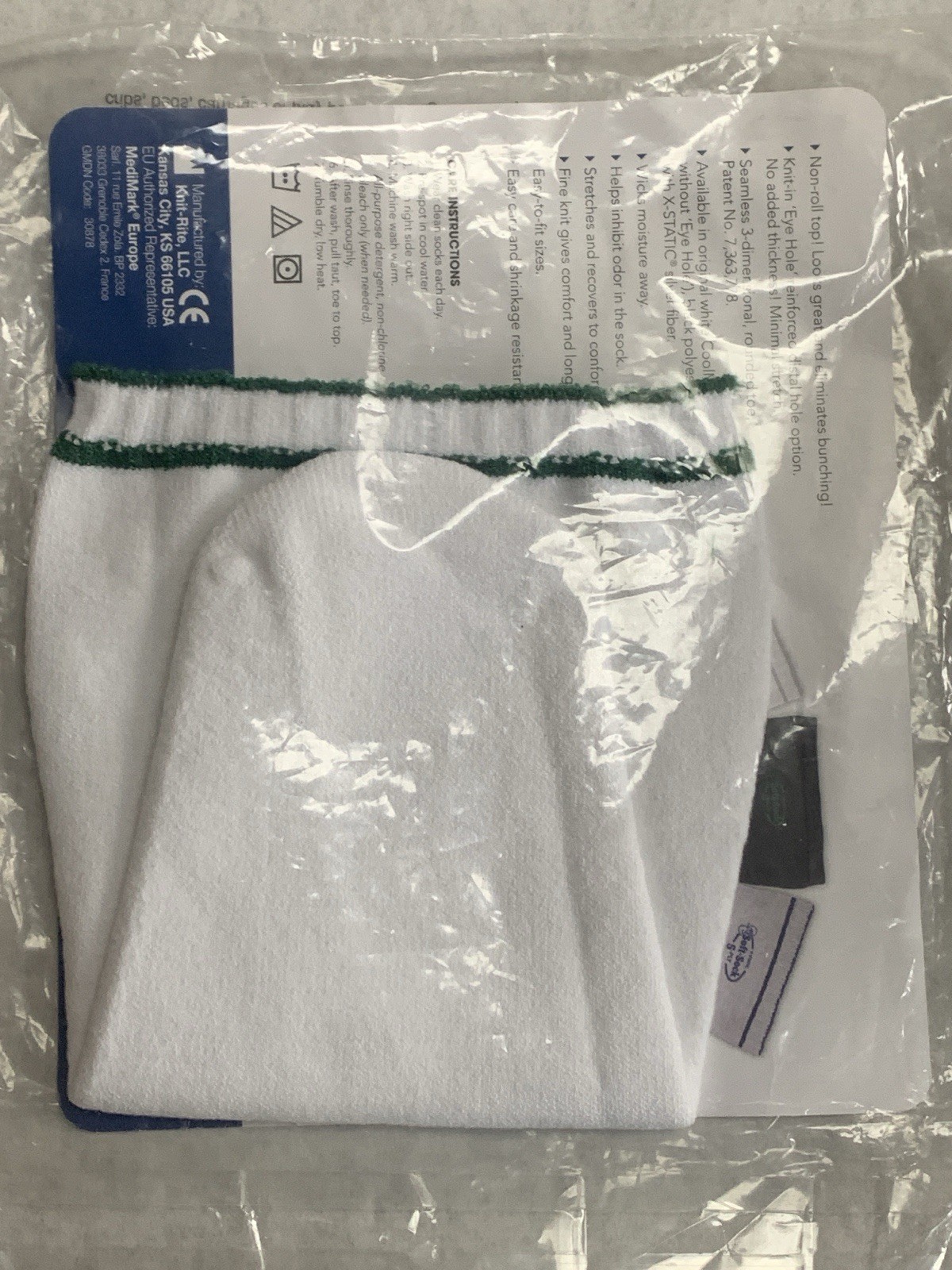 New Knit-Rite Soft Sock Prosthetic Sock Sz #1, #2 X 10-14 3Ply Hole 1SP3RGSH