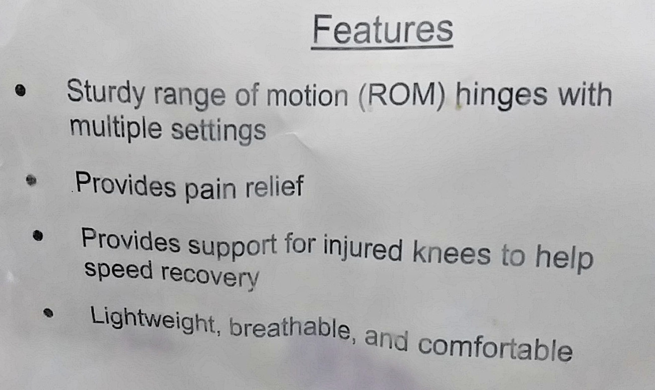 ProLine Innovations PL-32/33 ROM Knee Support Brace New Universal Bilateral L/R