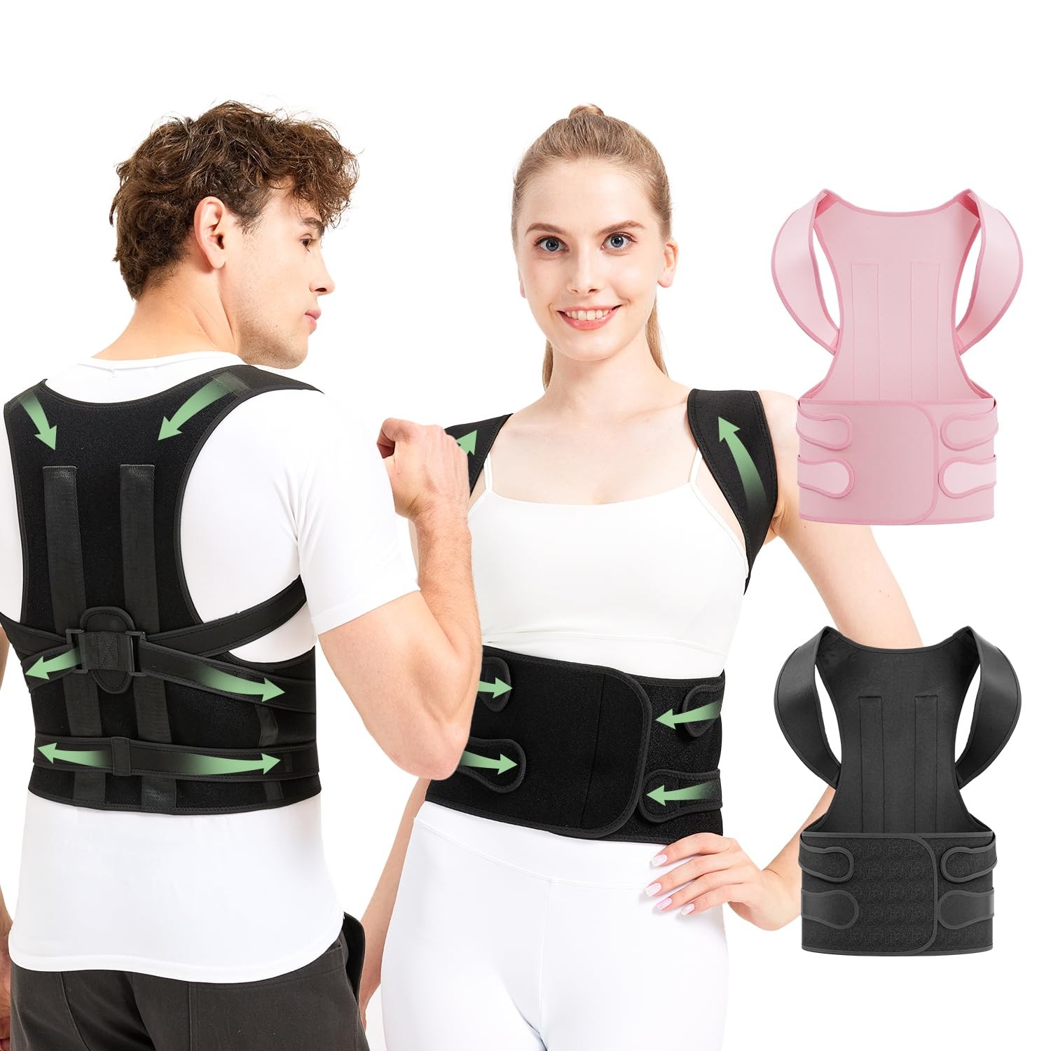 Posture Corrector for Women and Men Upper Pain Relief, Black, XXXL
