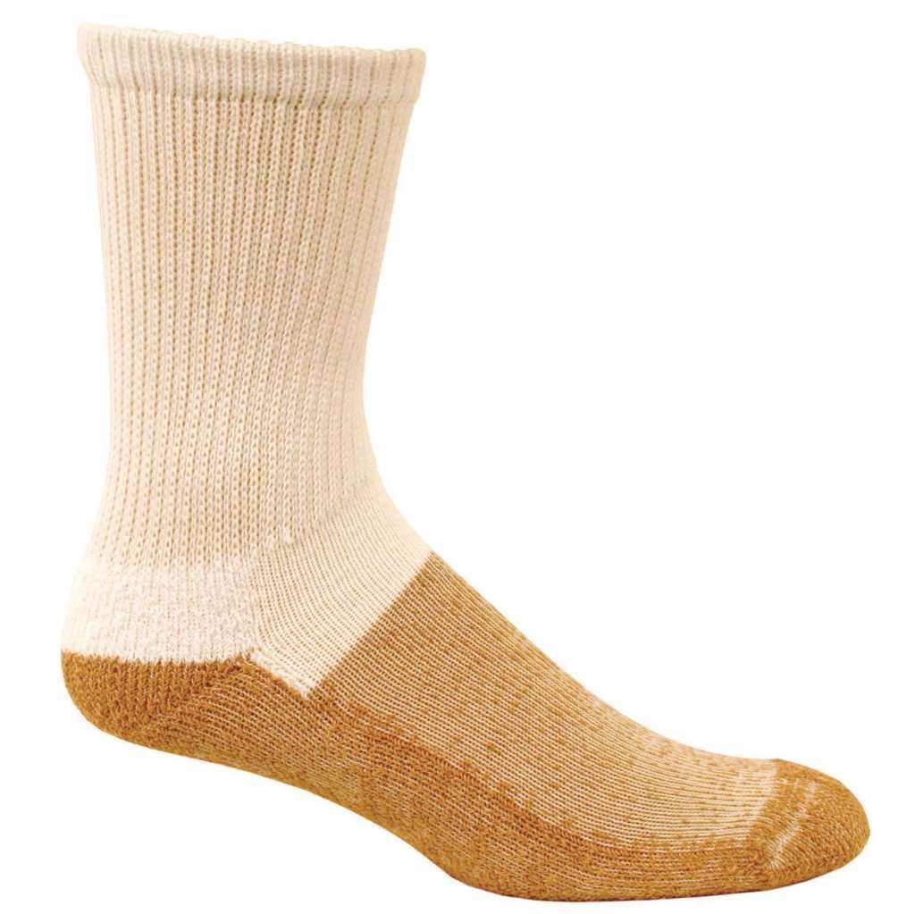 Copper Sole Adult Premium Crew Sock, Medium Mens Size 3-9/Womens 4-10, White