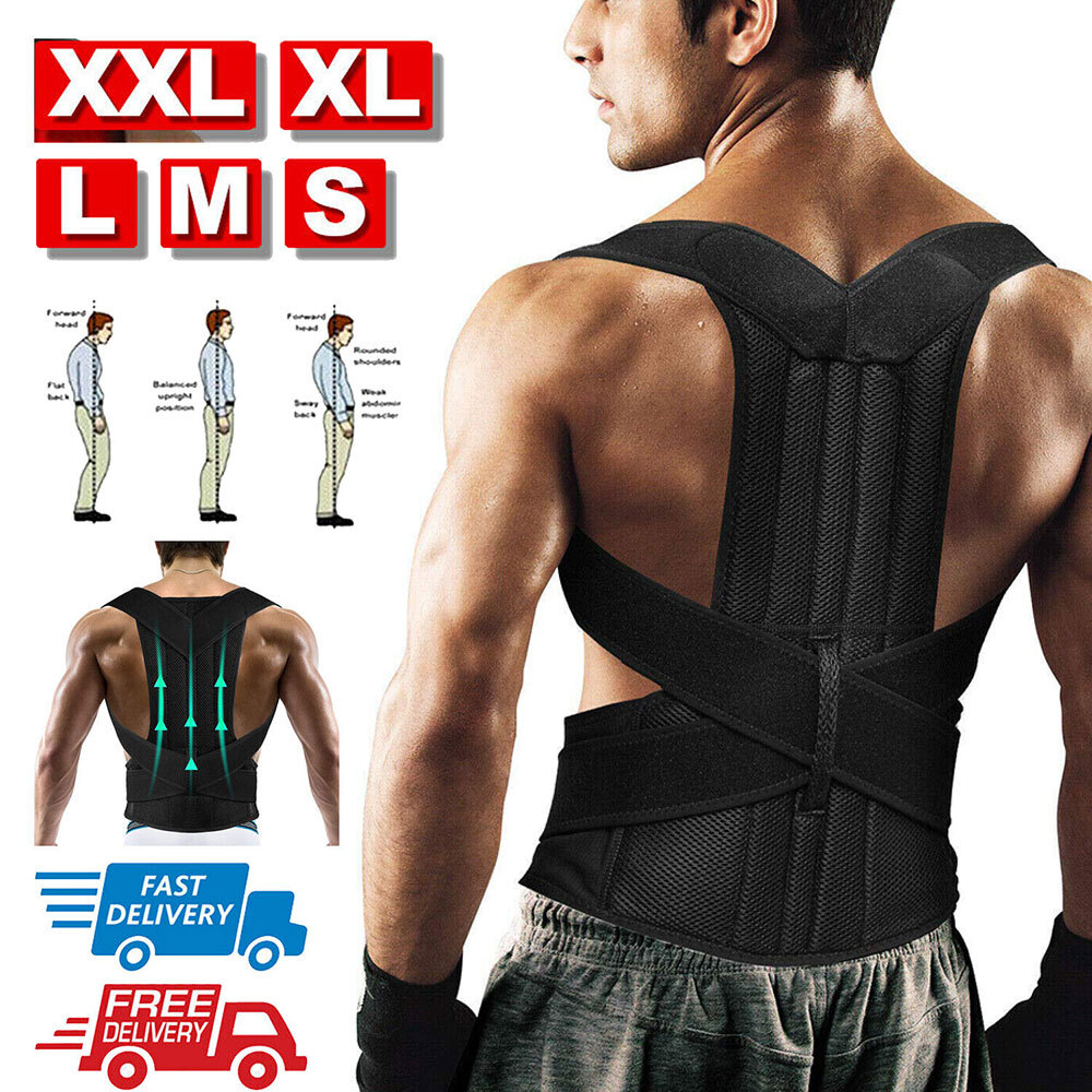 S-4XL Adjustable Posture Corrector Back Support Shoulder Brace Belt Men Women