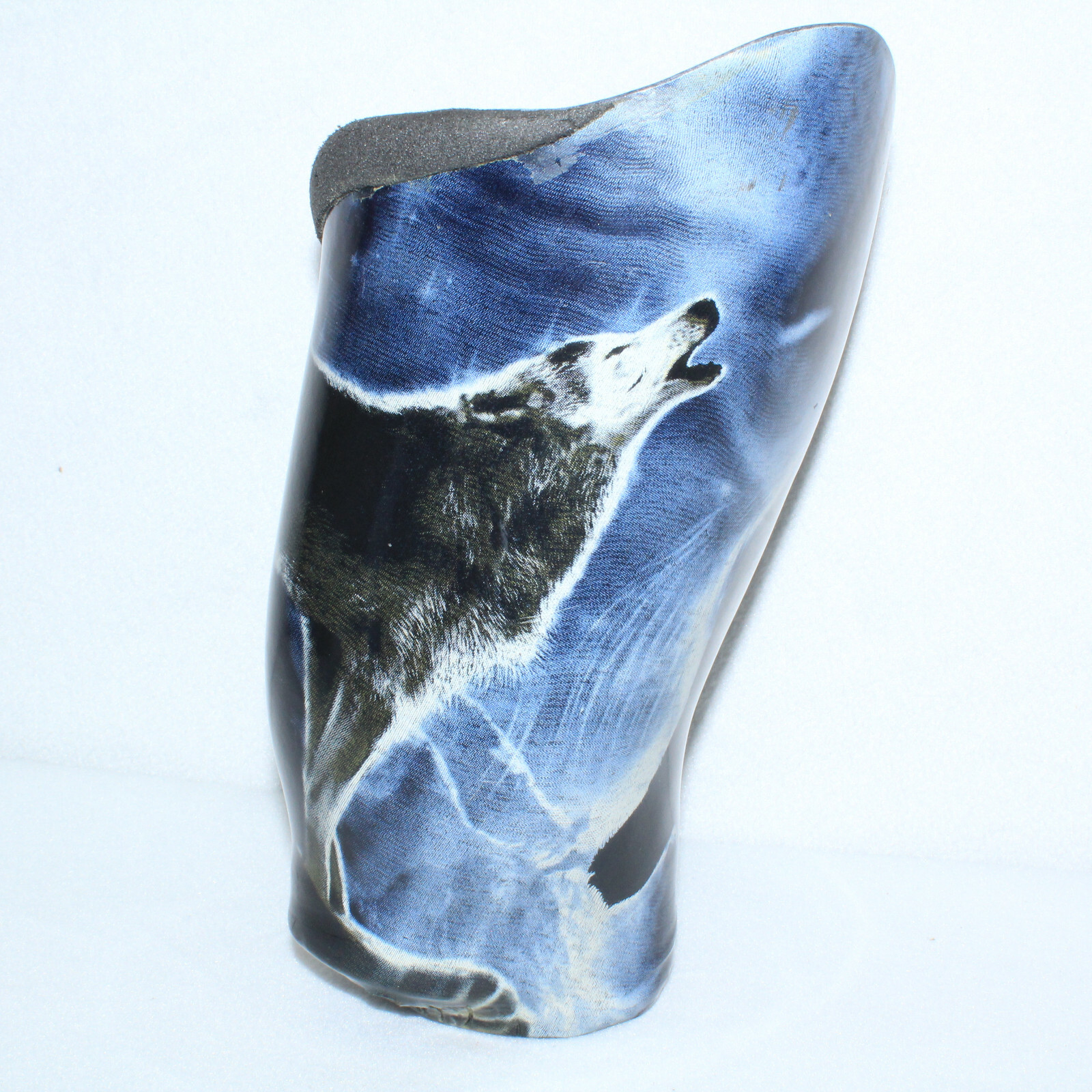 PROSTHETIC “HOWLING WOLF” LEFT LEG SOCKET w/ BULLDOG FHLA-3 LAMINATED ADAPTER