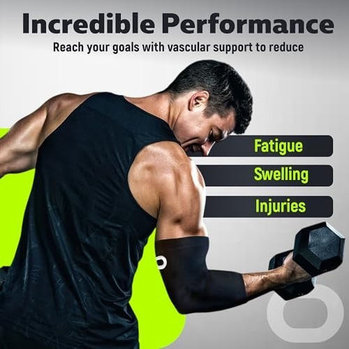 Elbow Compression Sleeves for Tendonitis, Tennis & Golf Elbow Relief – Support f