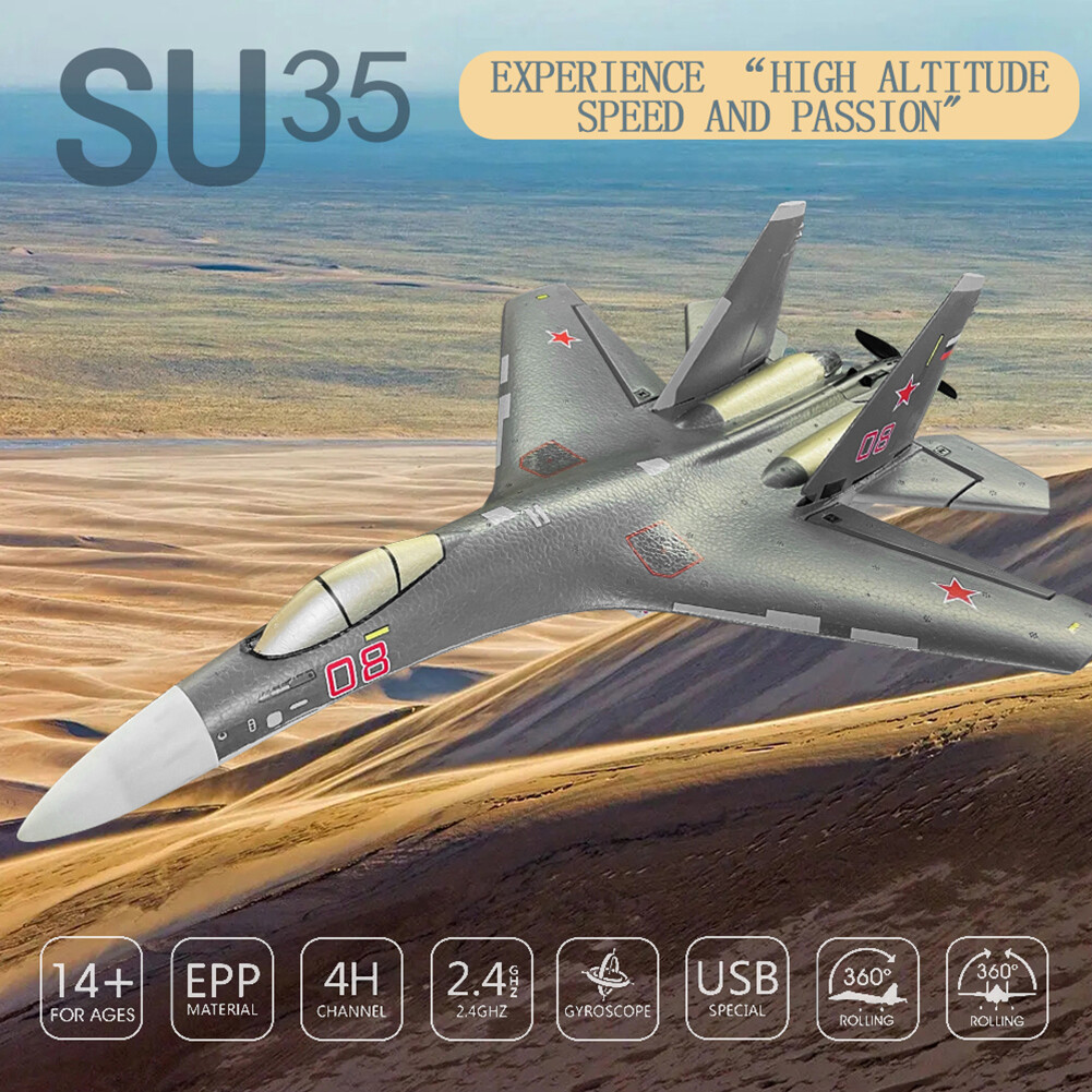 SU-35 2.4G Remote Control Plane Glider Airplane 6D LED EPP Foam RC Plane Toy