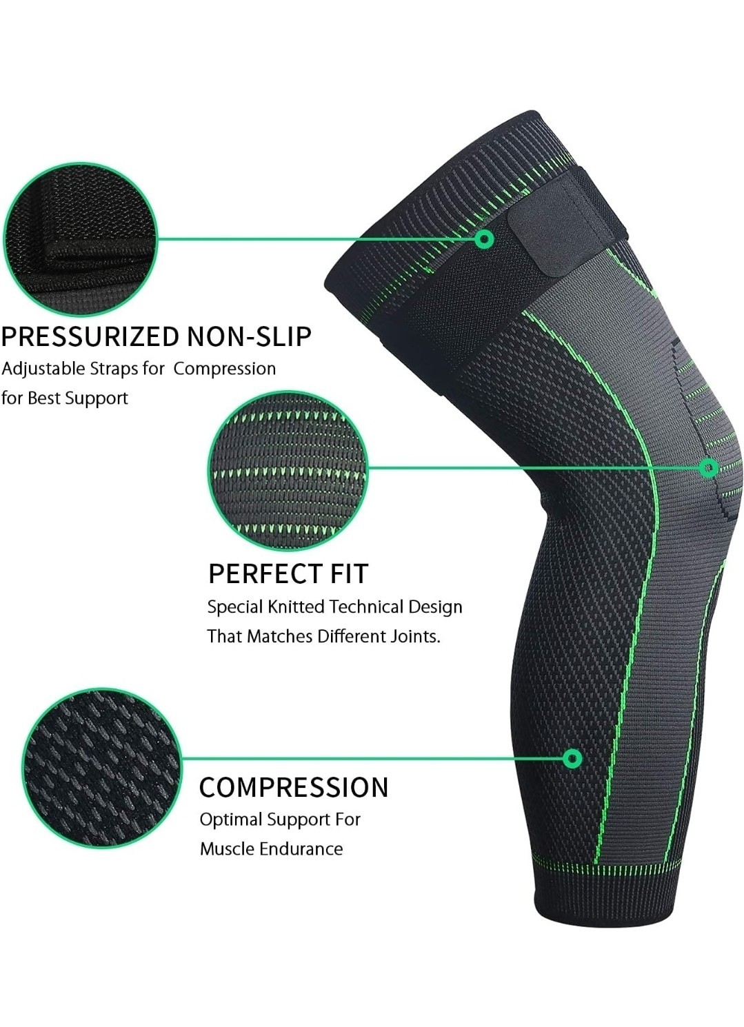 Full Leg Sleeves Long Compression Leg Sleeve Knee Sleeves Protect Leg for Man…