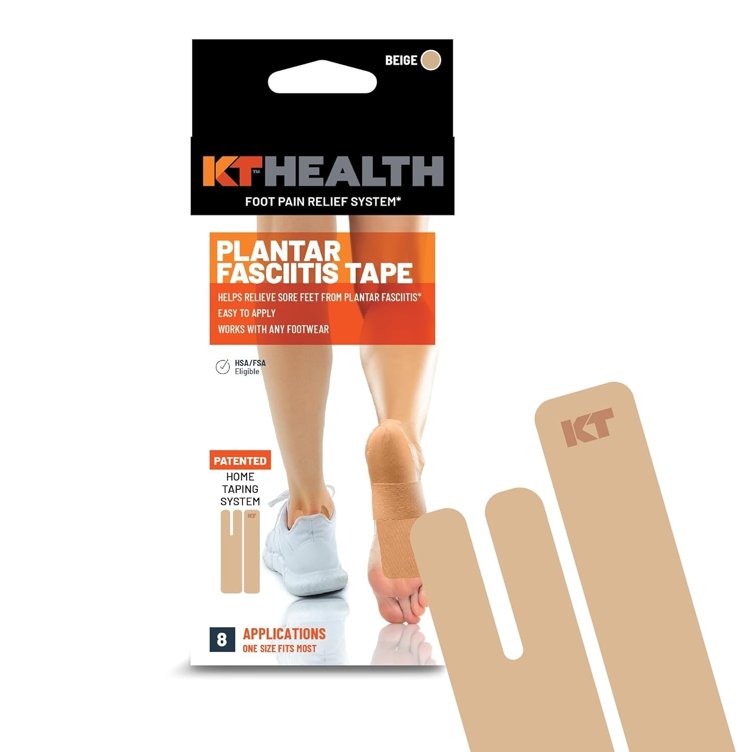 Plantar Fasciitis Tape, Foot Soreness Relief System, 8 Applications
