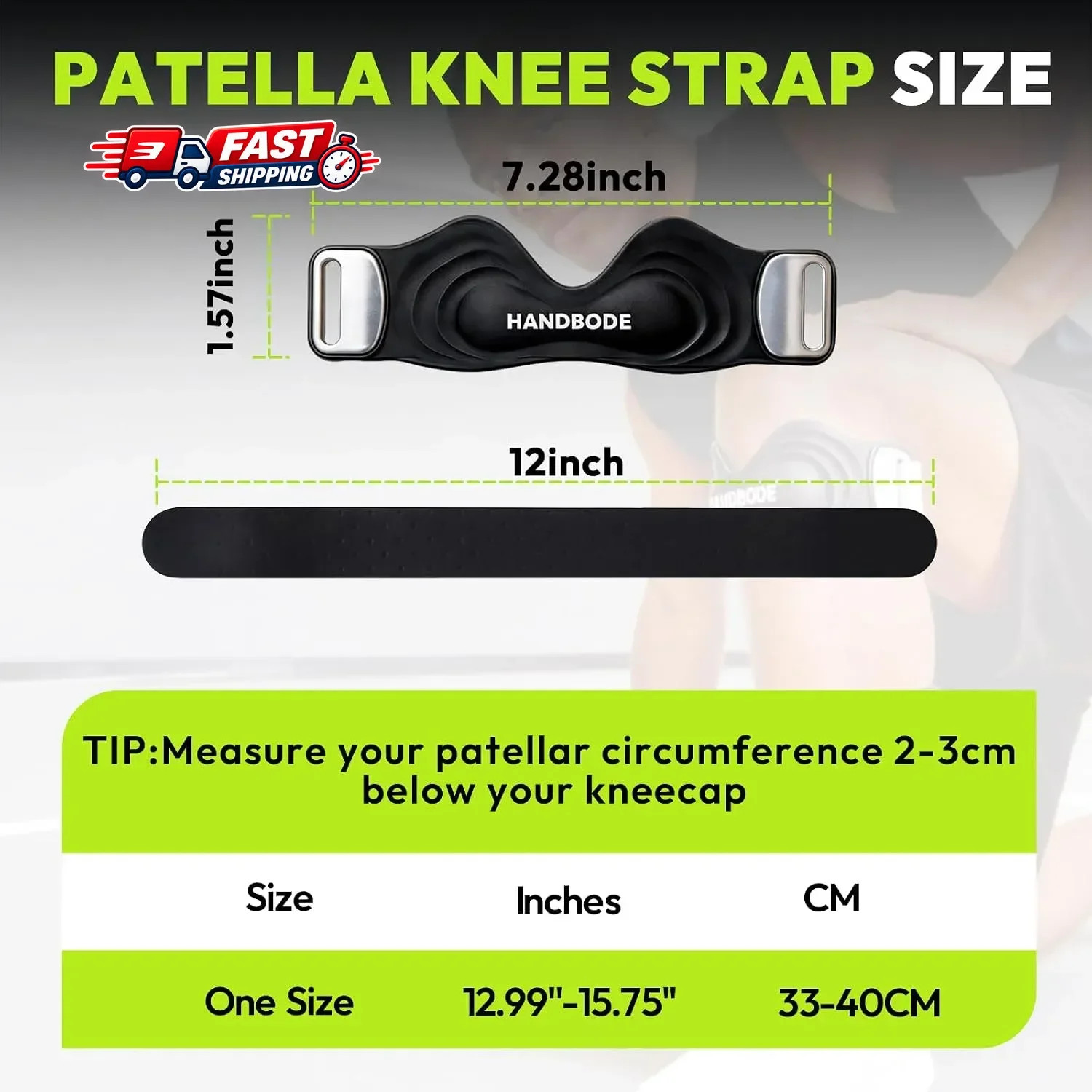 Patellar Tendon Support Strap, Silicone Knee Brace for Men Women, Adjustable Pat