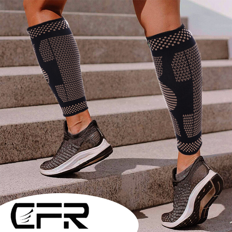 Copper Calf Sleeve Compression Brace Support Pain Relief Sport Arthritis Running