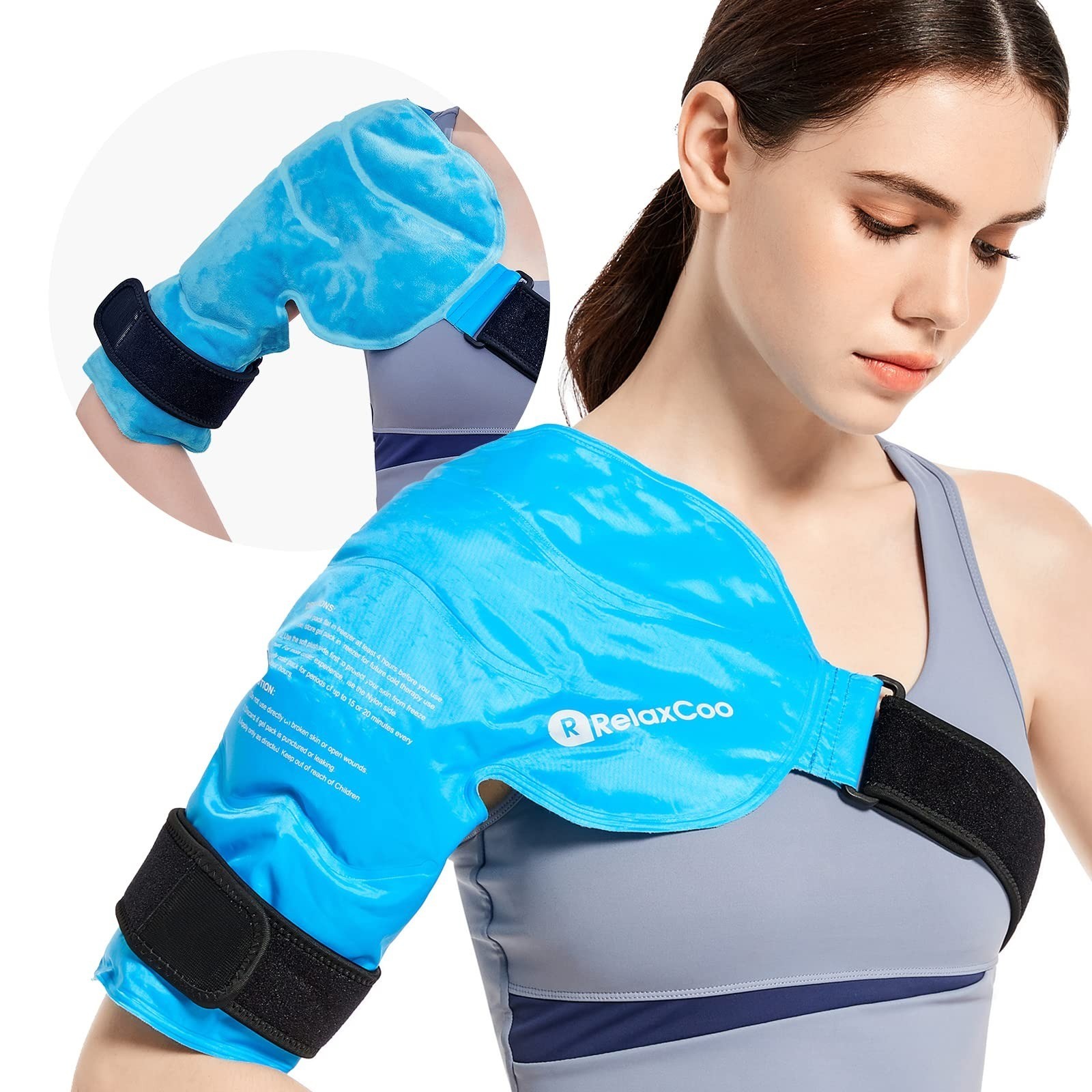 RelaxCoo Ice Pack for Knee Pain Relief, Reusable Gel Wrap, Blue