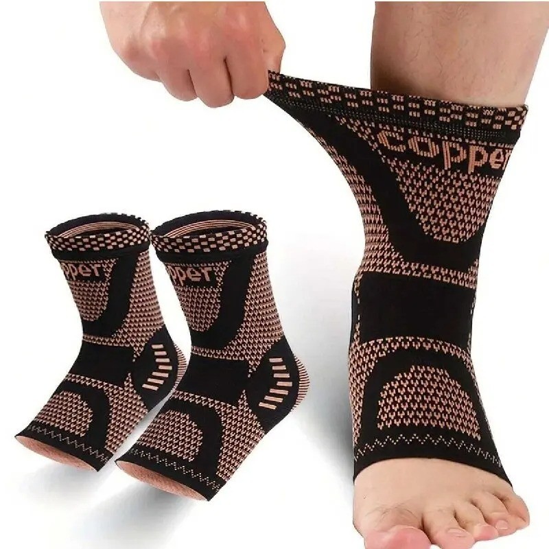 Copper Infused Ankle Compression Sleeve Brace Support for Sprains Sports 1PCS