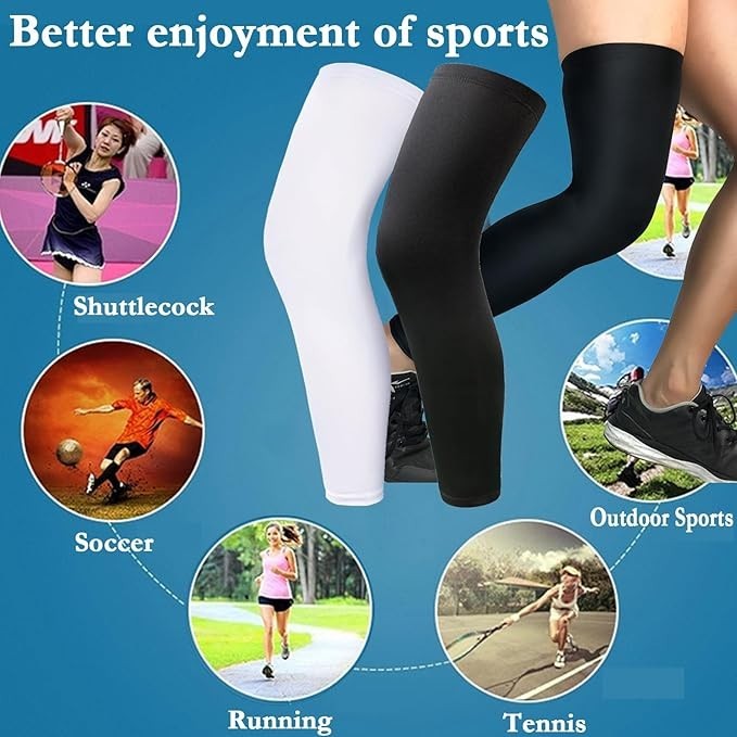 2 Pairs Leg Sleeves,Full Leg Compression Sleeve for Men Women,Long Knee Sleeve w