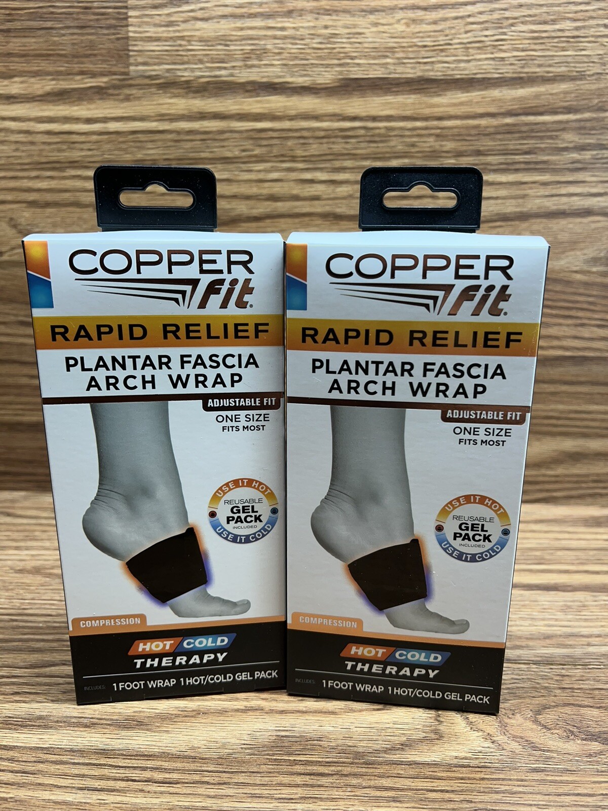 Copper Fit Unisex Arch Rapid Relief Plus with Gel Pack, Adjustable Fit -ONE SIZE