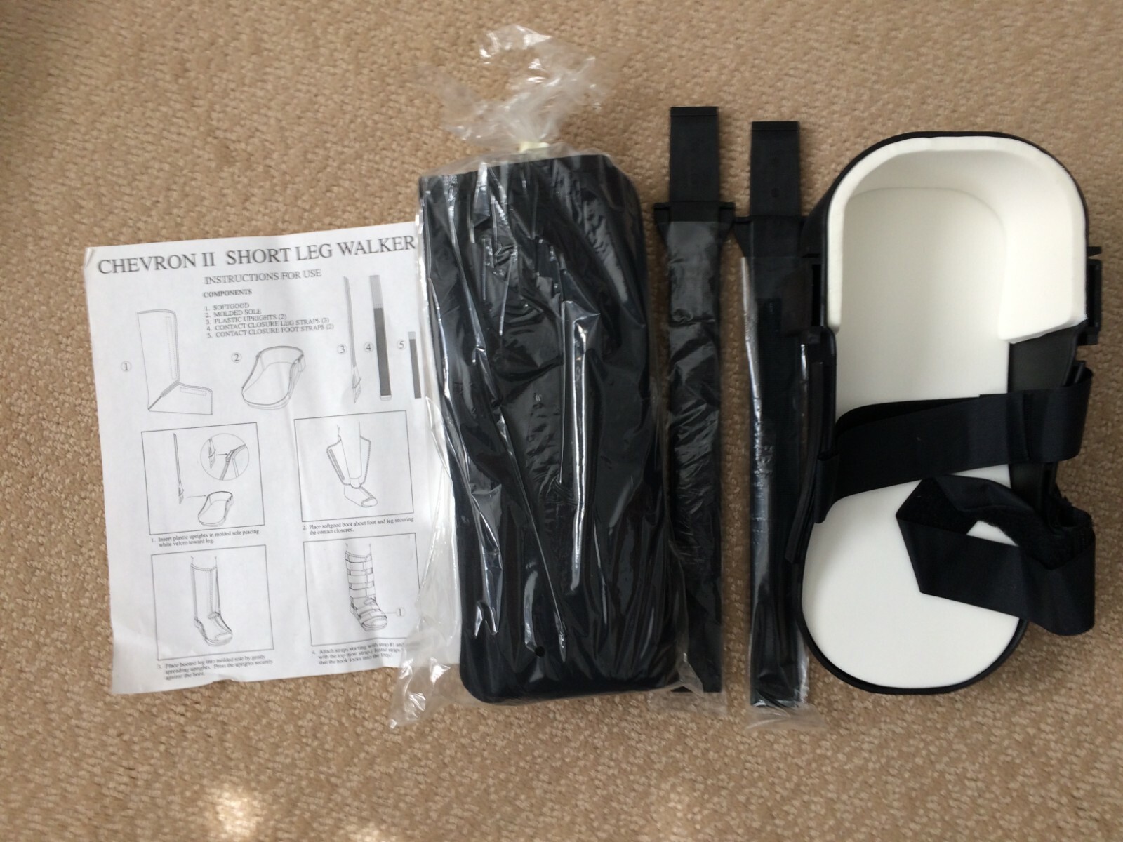 BODY ARMOR SHORT LEG WALKER CAST BRACE NEW LARGE