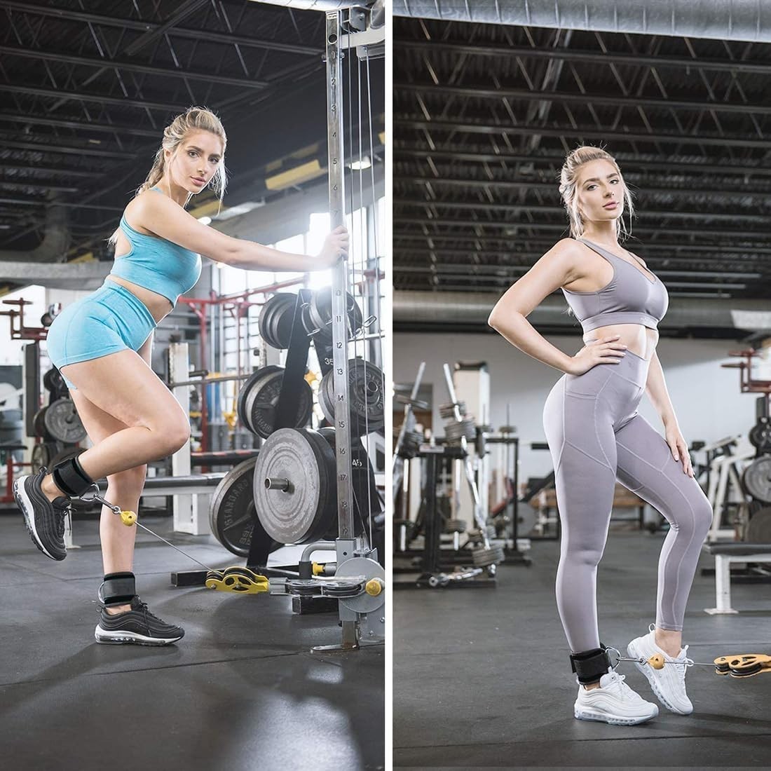 Correas de tobillo y bandas de resistencia ajustables para gym pierna gluteo