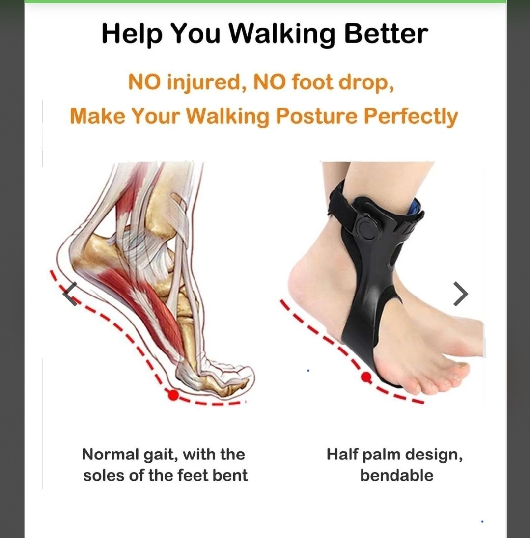Ober FO-119 Drop Foot Brace Adjustable Black Lightweight Design