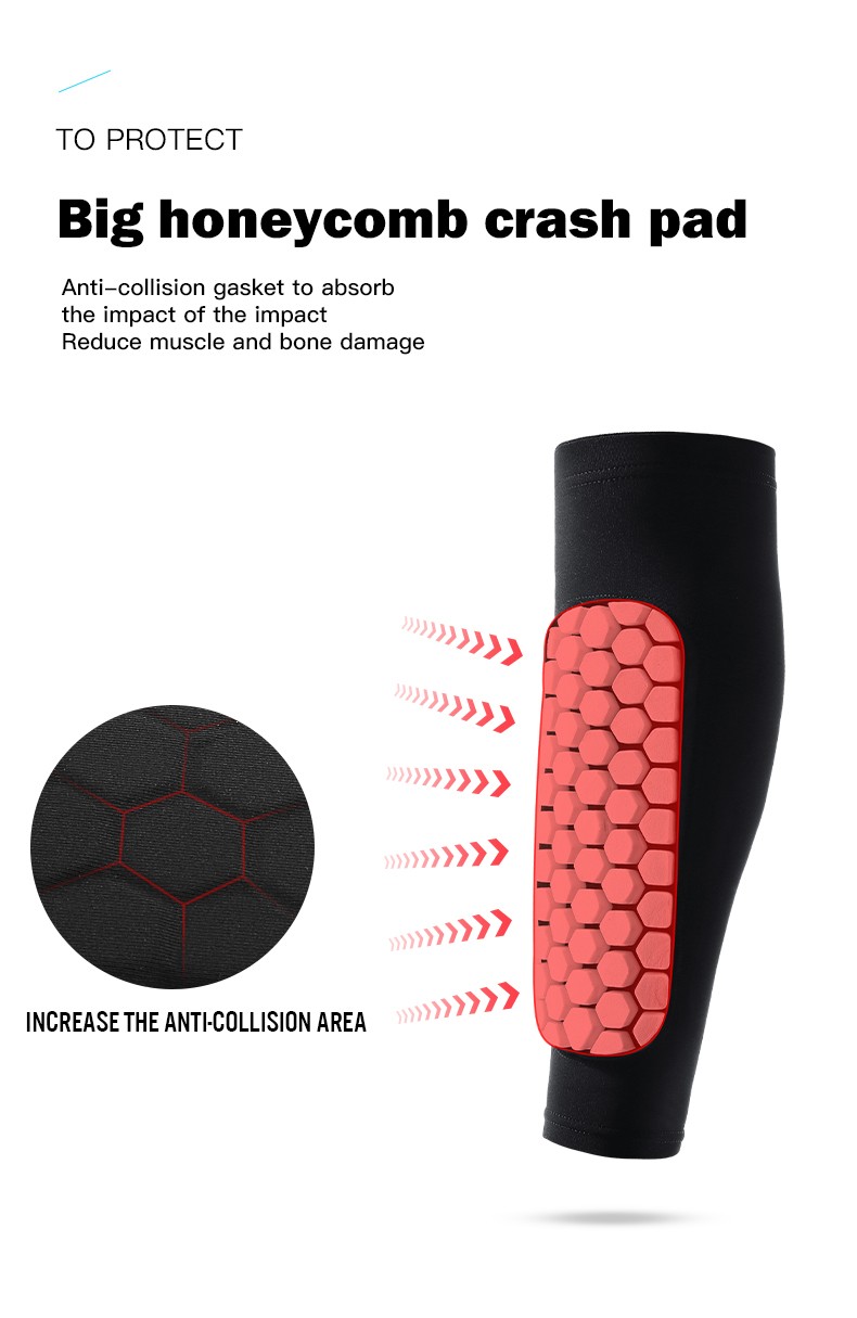 1Pcs Women Men Football Shin Guards Soccer Honeycomb Anti-collision Compression