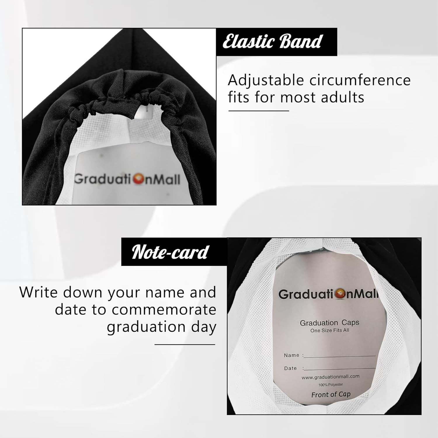 GraduationMall Matte Graduation Cap with 2025 Tassel for High One Size, Black