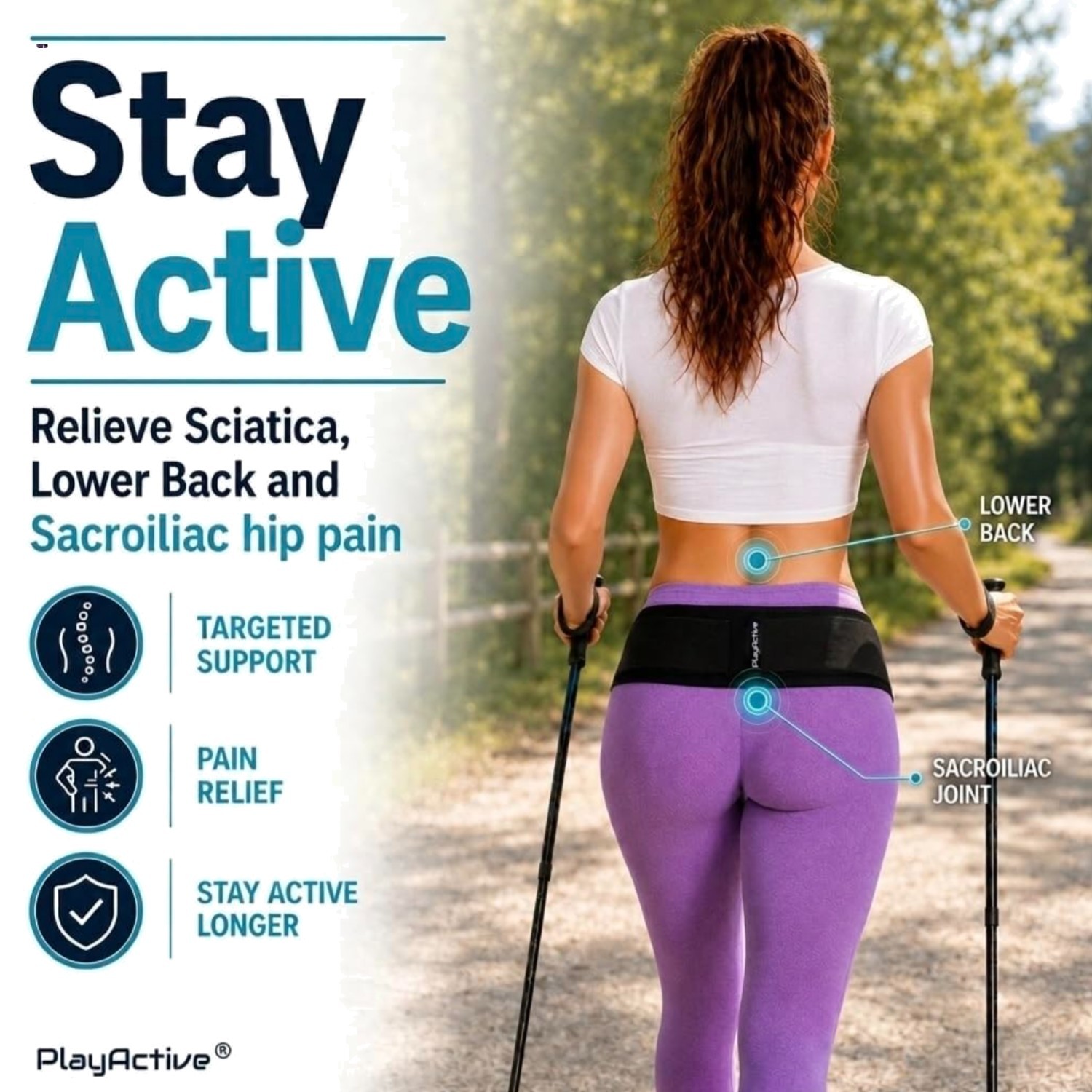 Sacroiliac SI Joint Hip Belt – Sciatica Belt and Lower Back Support Brace for…