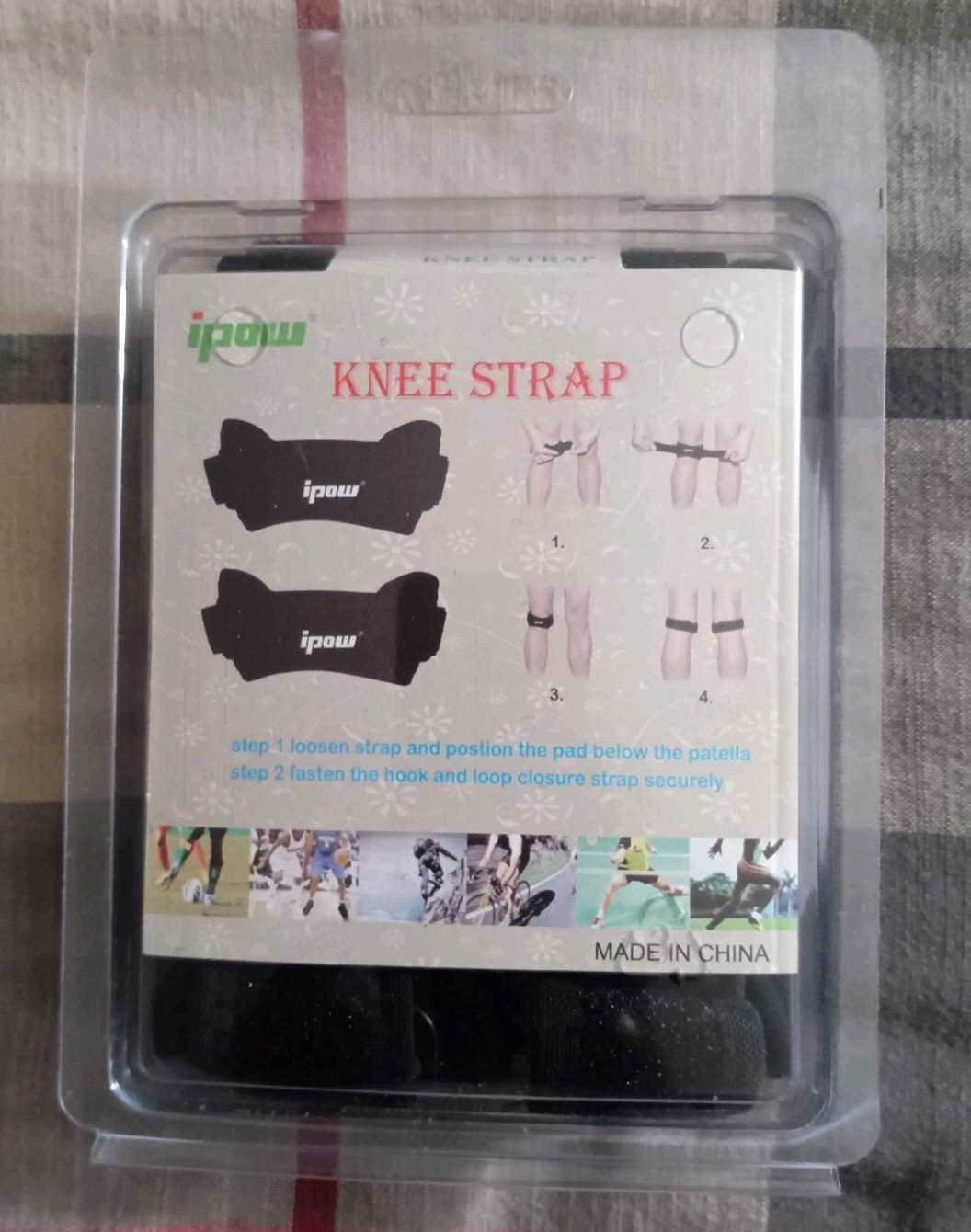IPOW 2 Pack Knee Pain Relief & Patella Stabilizer Strap One Size, Black