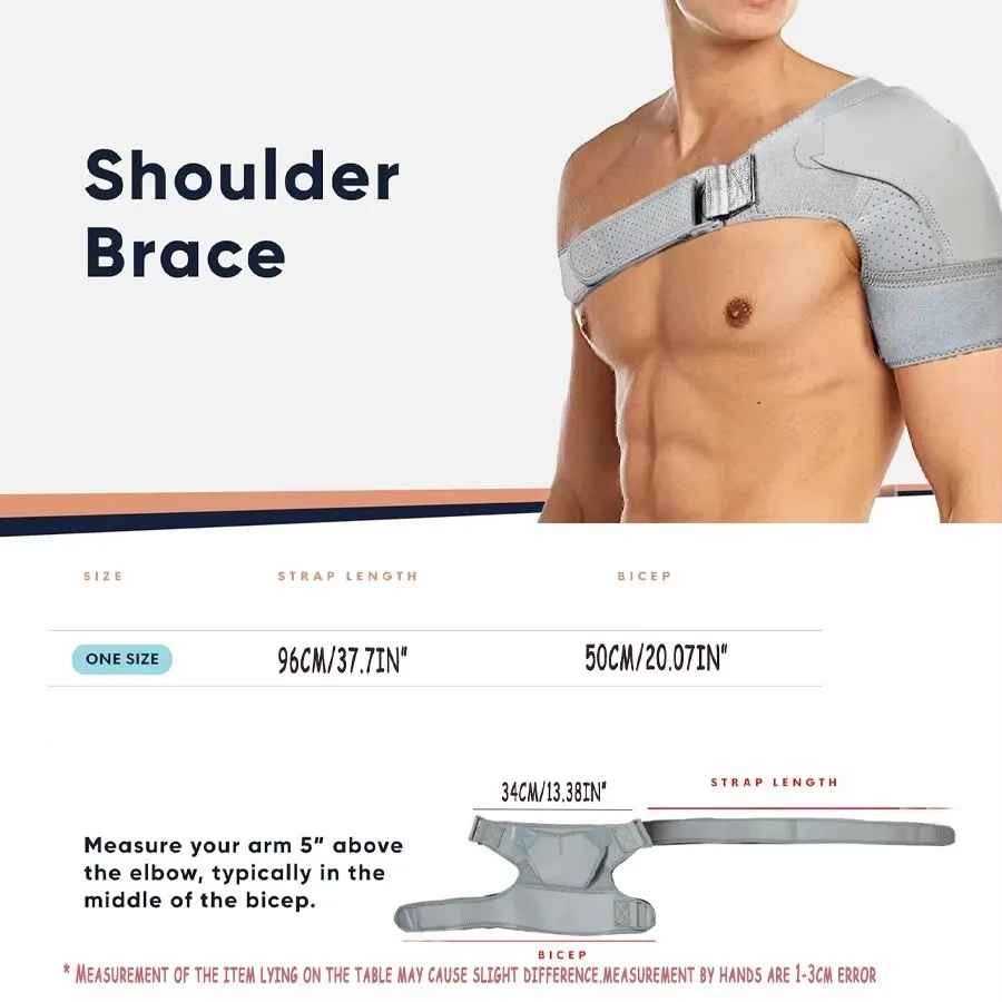 Shoulder Brace Adjustable Compression Arm Sling Unisex Injury Relief Support Fit