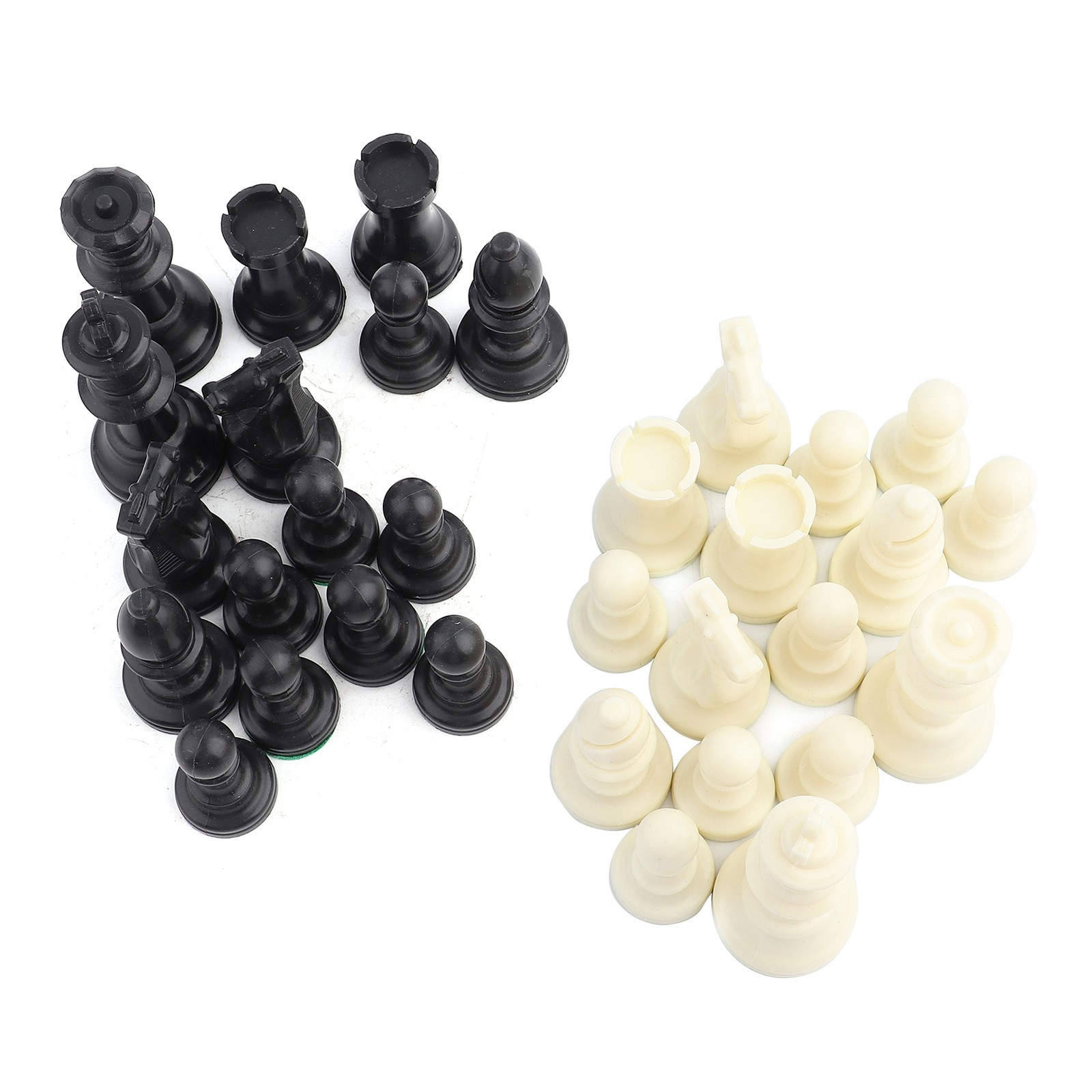Plastic Chessmen Set International Chess Game Complete Chessmen Set Black&&White
