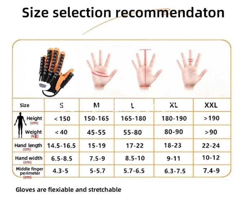 Left Hand Function Rehabilitation Robot Gloves for Finger Hemiplegia – LARGE