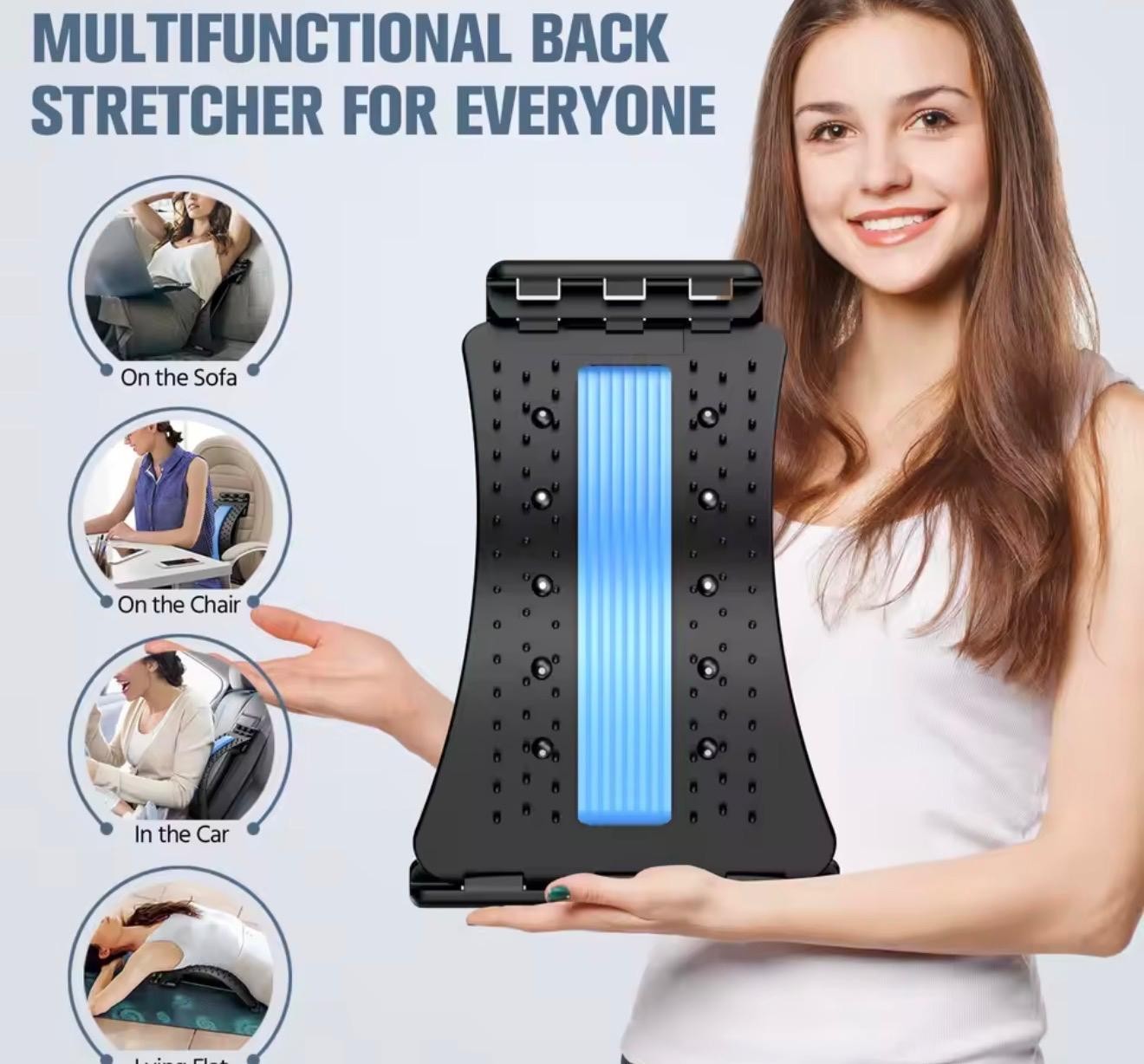 Back Stretcher for Lower & Upper Back Pain Relief – 4-Level Lumbar Support Ma…
