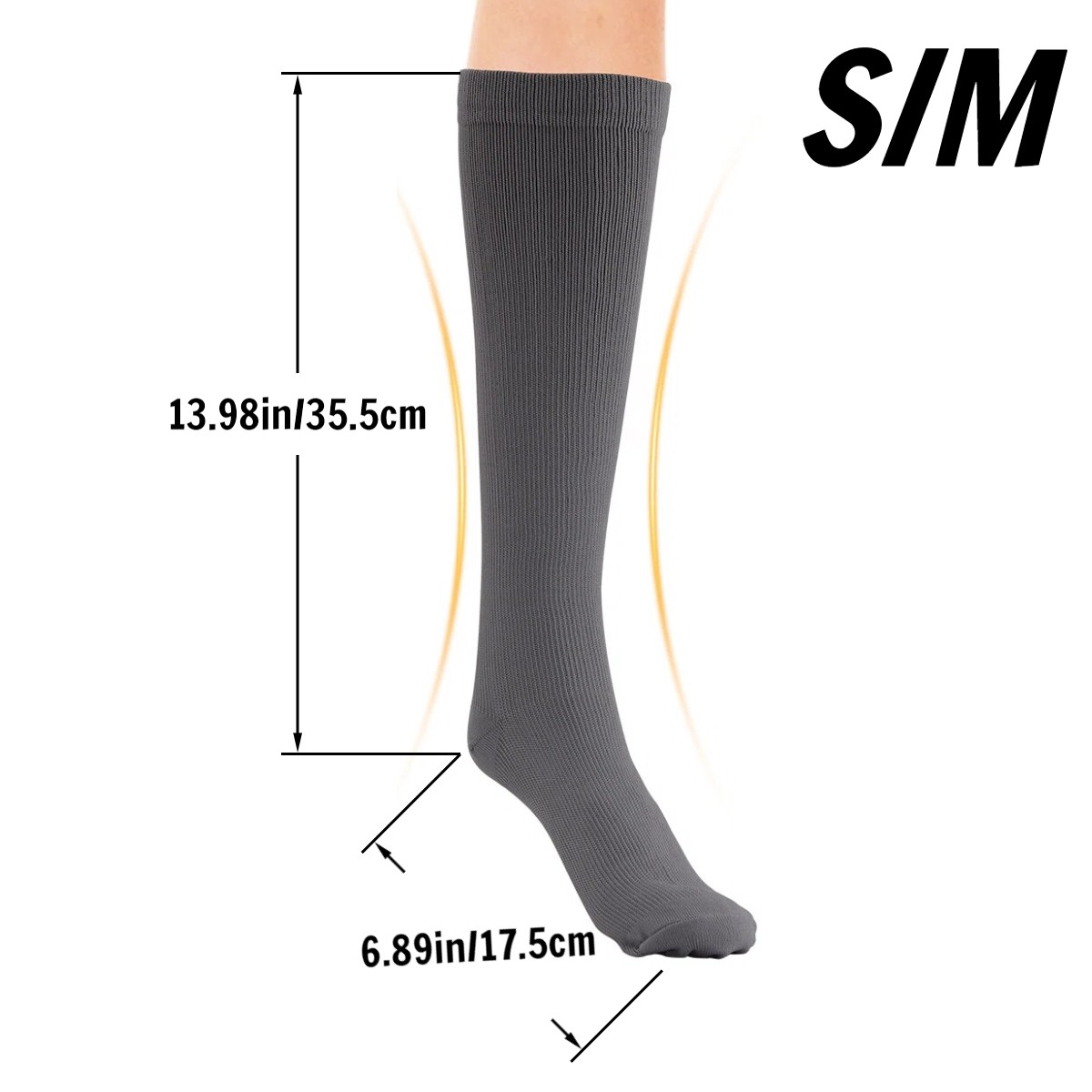 (6 Pairs) Compression 15-20mmHg Graduated Support Socks Calf Mens Womens S-XXL