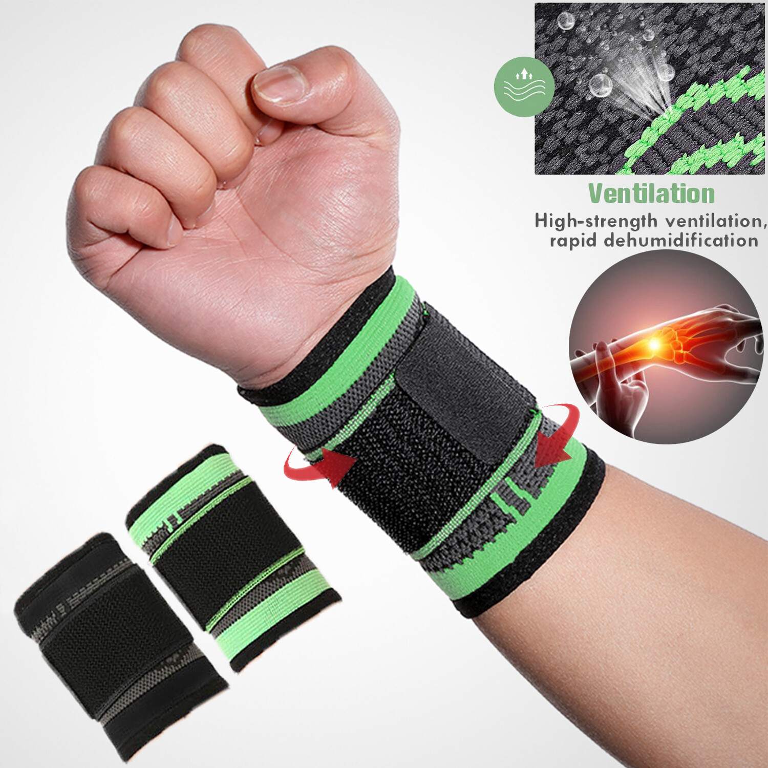 Wrist Brace Support Compression Strap Carpal Tunnel Sports Arthritis Pain Relief