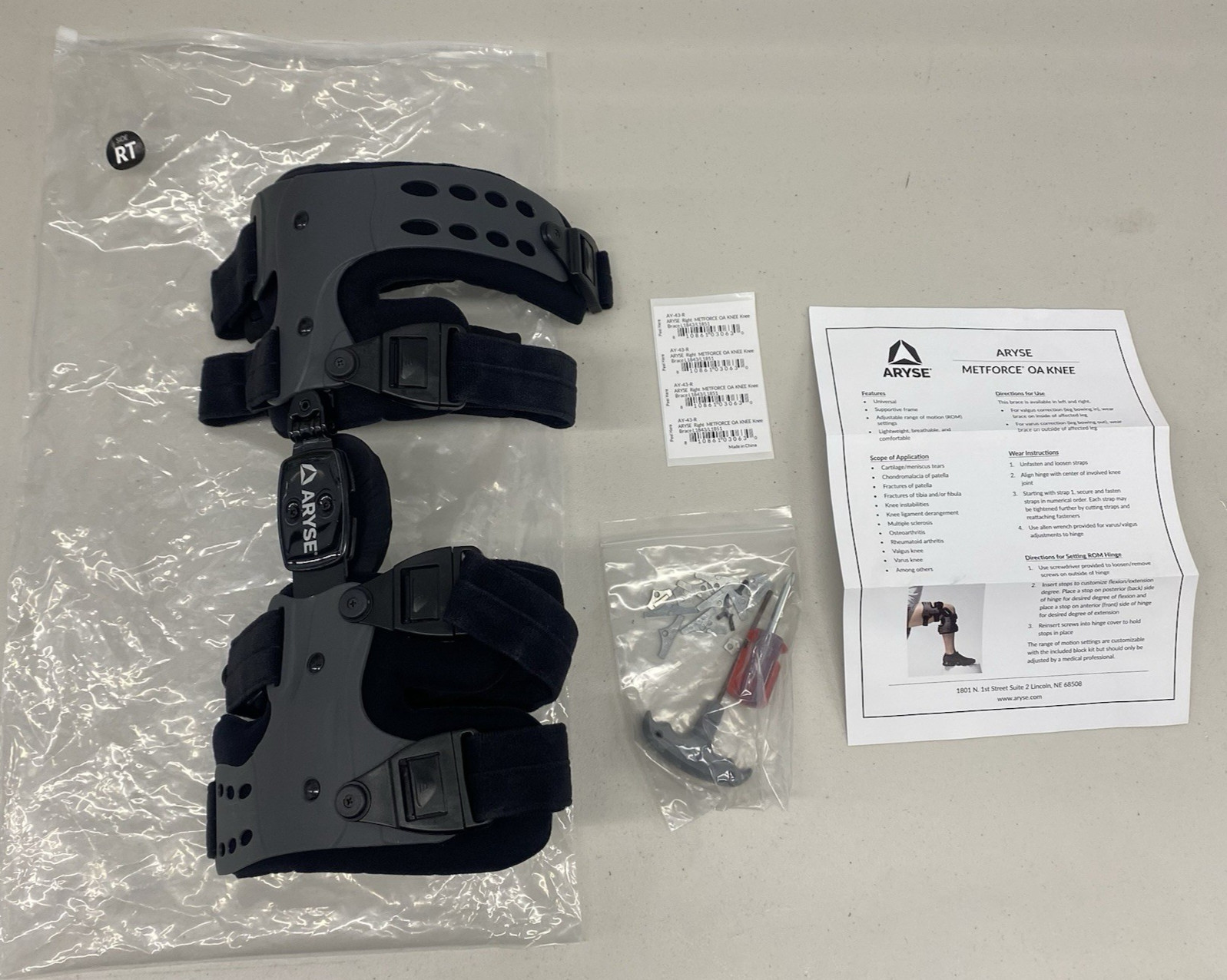 Aryse Metforce OA Knee Right Universal AY-43 Brand NEW