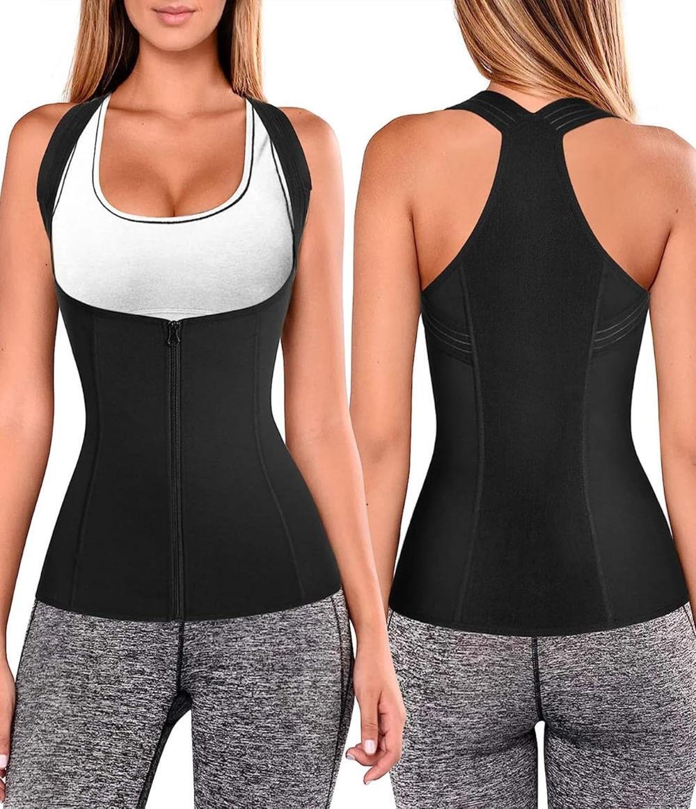 Women Back Braces Posture Corrector Waist Trainer Vests Tummy Control 3XL Black