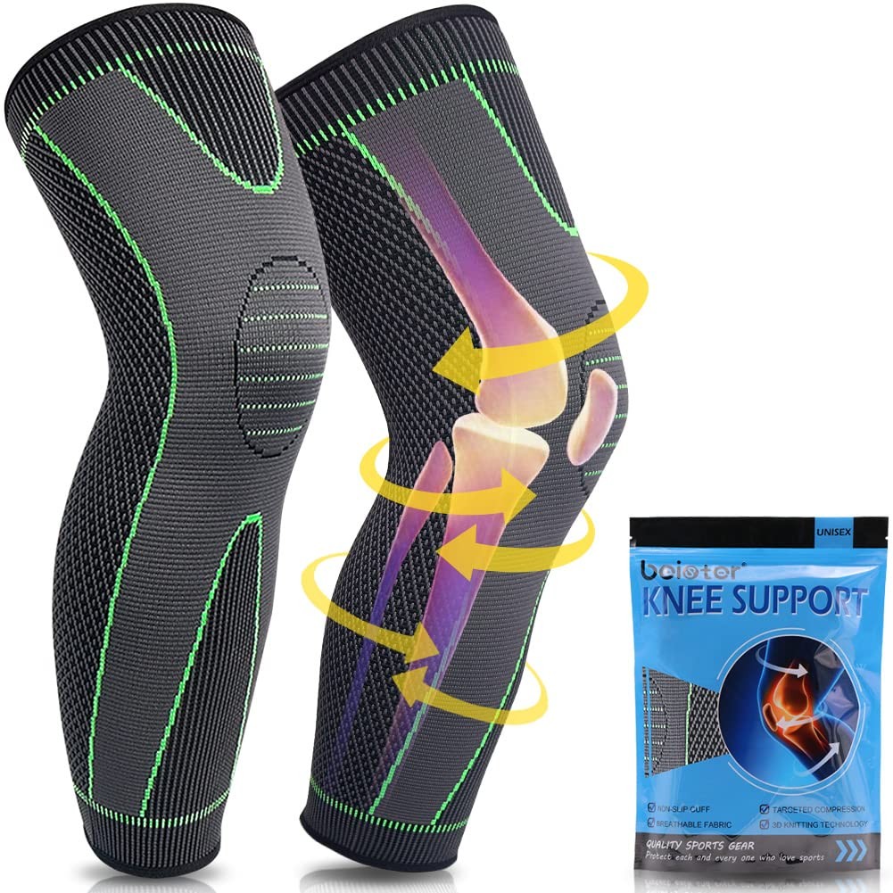 1 Pair Full Leg Compression Sleeves Extra Long Leg Calf Braces Knee Sleeve