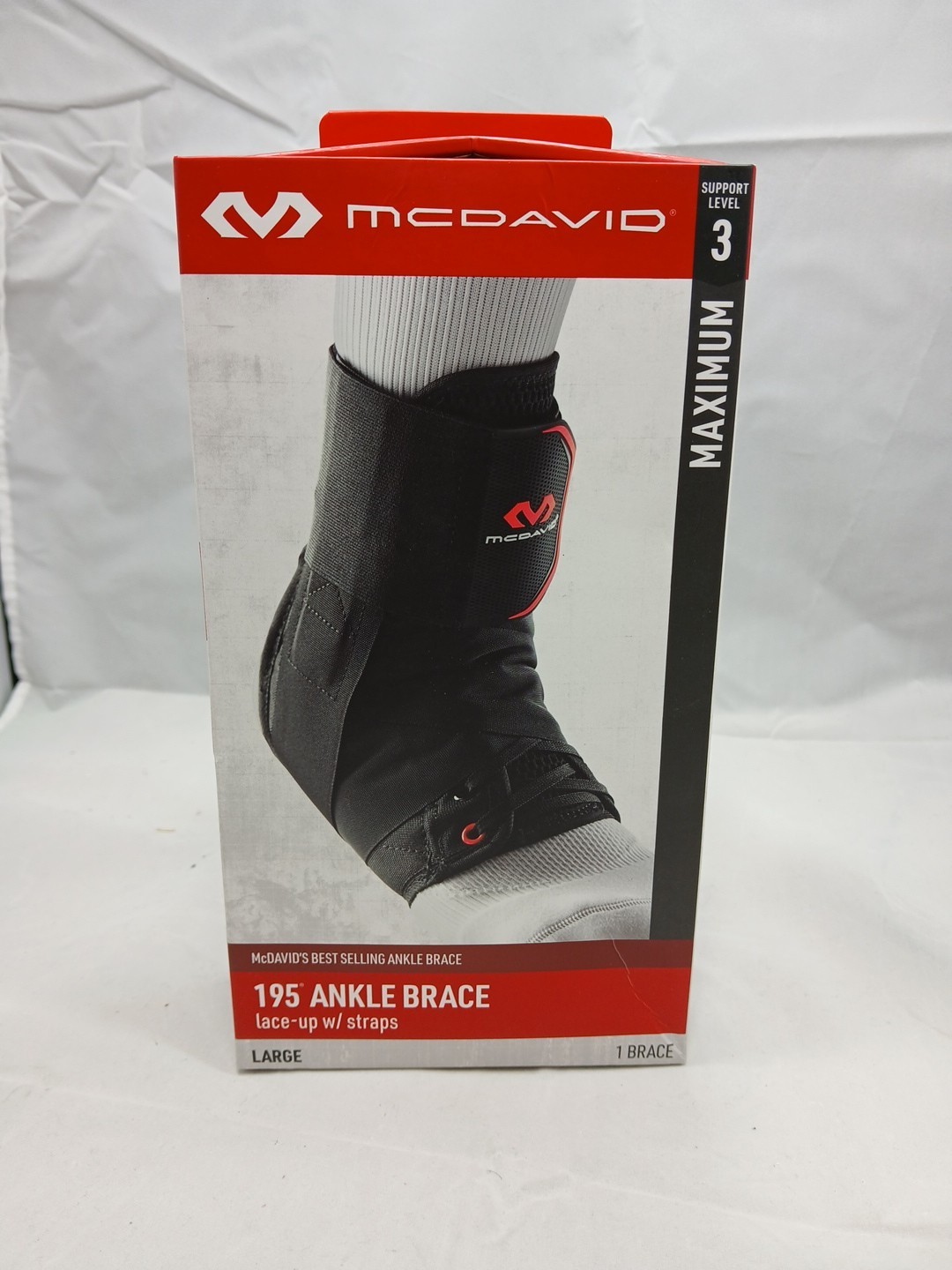 McDavid 195 ankle brace lace-up W/straps level 3 large 9–9.5 New