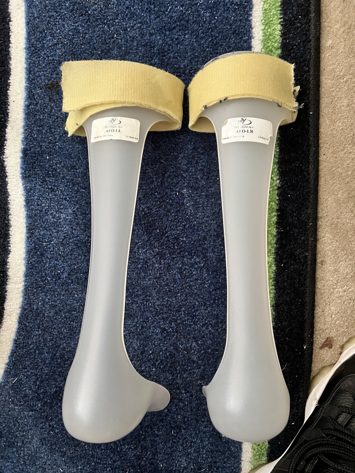 SAI Medical AFO-LL & AFO-LR Large Orthosis Pair White Plastic Leg Braces