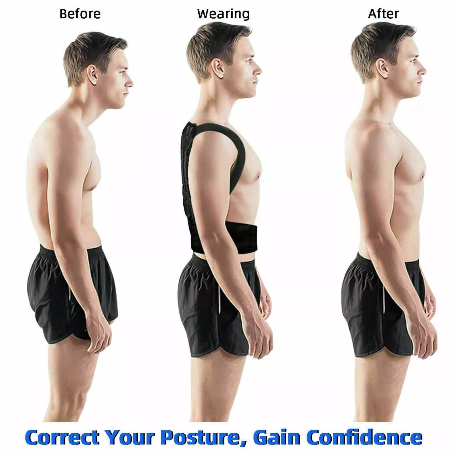 Posture Corrector Low Back Support Shoulder adjustable Back Posture Brace, XXL