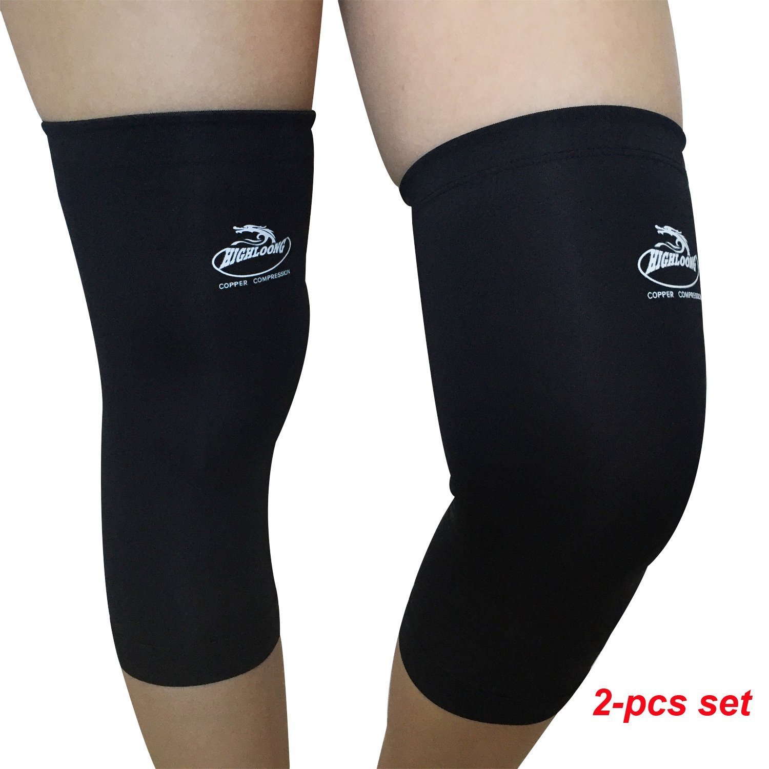 Copper-fused Compression Knee Braces Pretcetion Support Sleeves-2 pcs set S,M,L