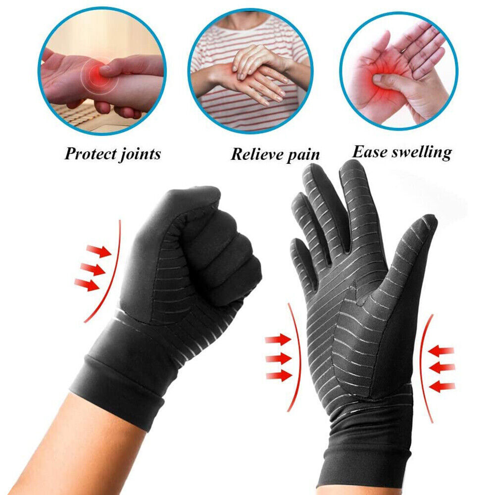 Copper Compression Arthritis Gloves Carpal Tunnel Joint Pain Relief Hand M/L/XL