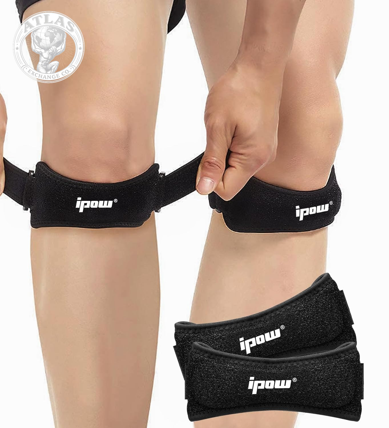 IPOW Patella Tendon Knee Strap 2 Pack Knee Pain Relief & Patella Stabilizer Knee